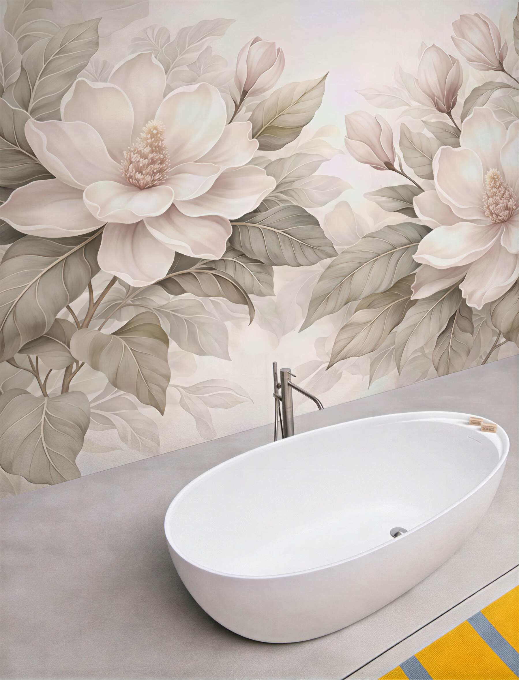Fototapeta pudrowe magnolie w beżu
