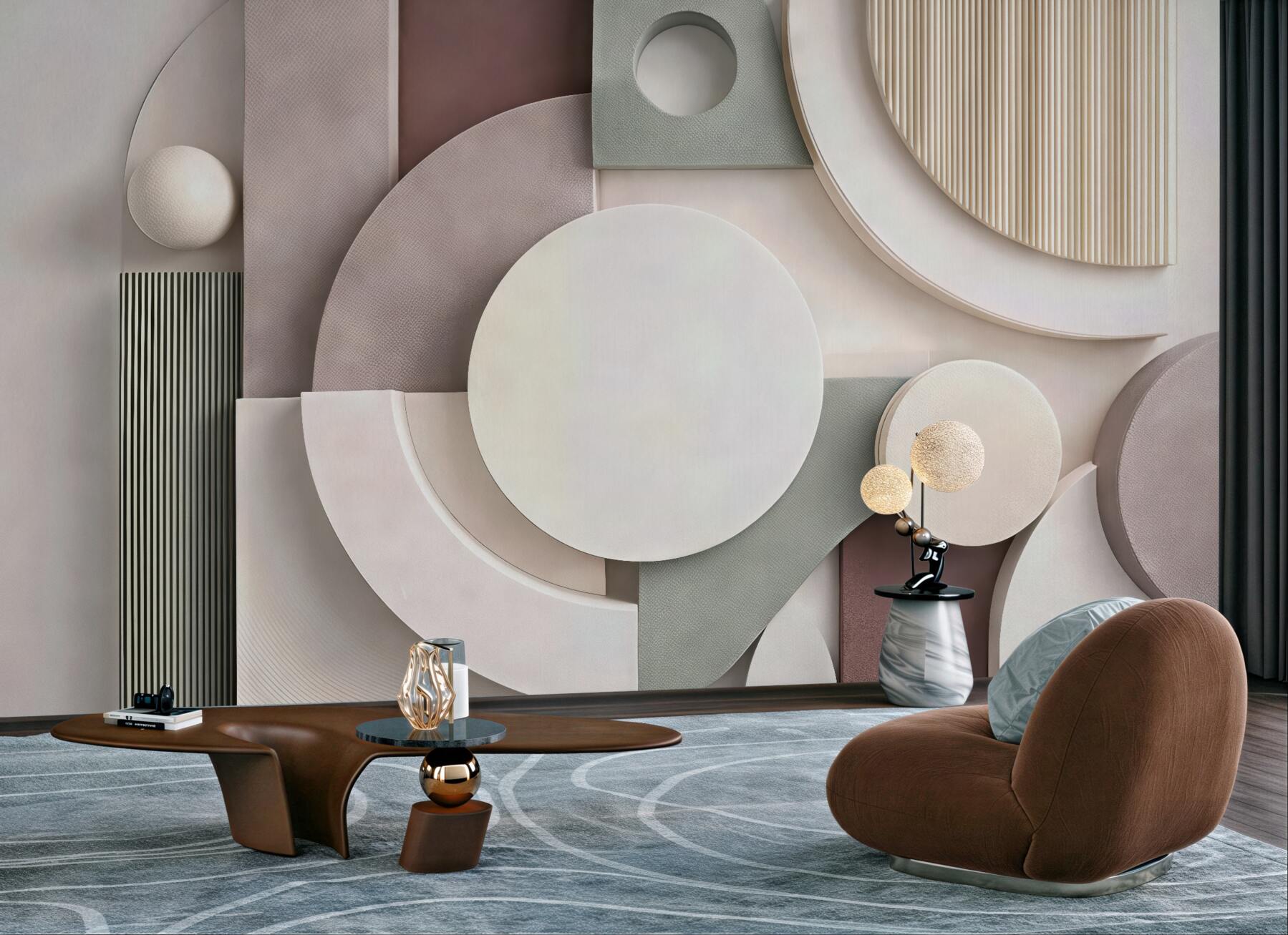 Fototapeta pastelowa geometria 3d