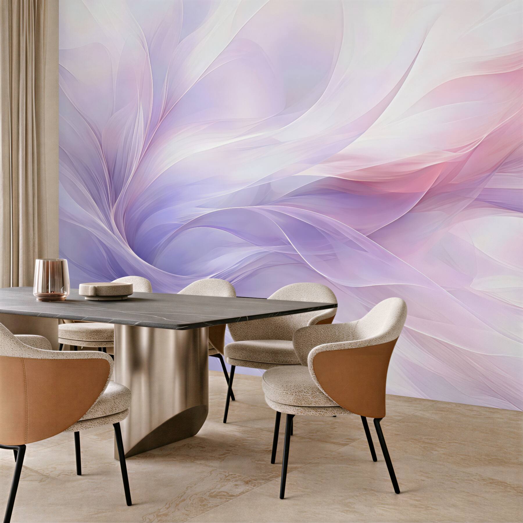 Fototapeta pastelowy taniec jedwabnych fal