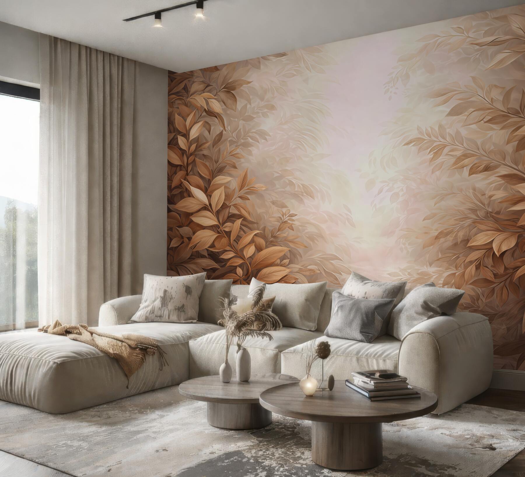 Fototapeta złocista leśna mgła