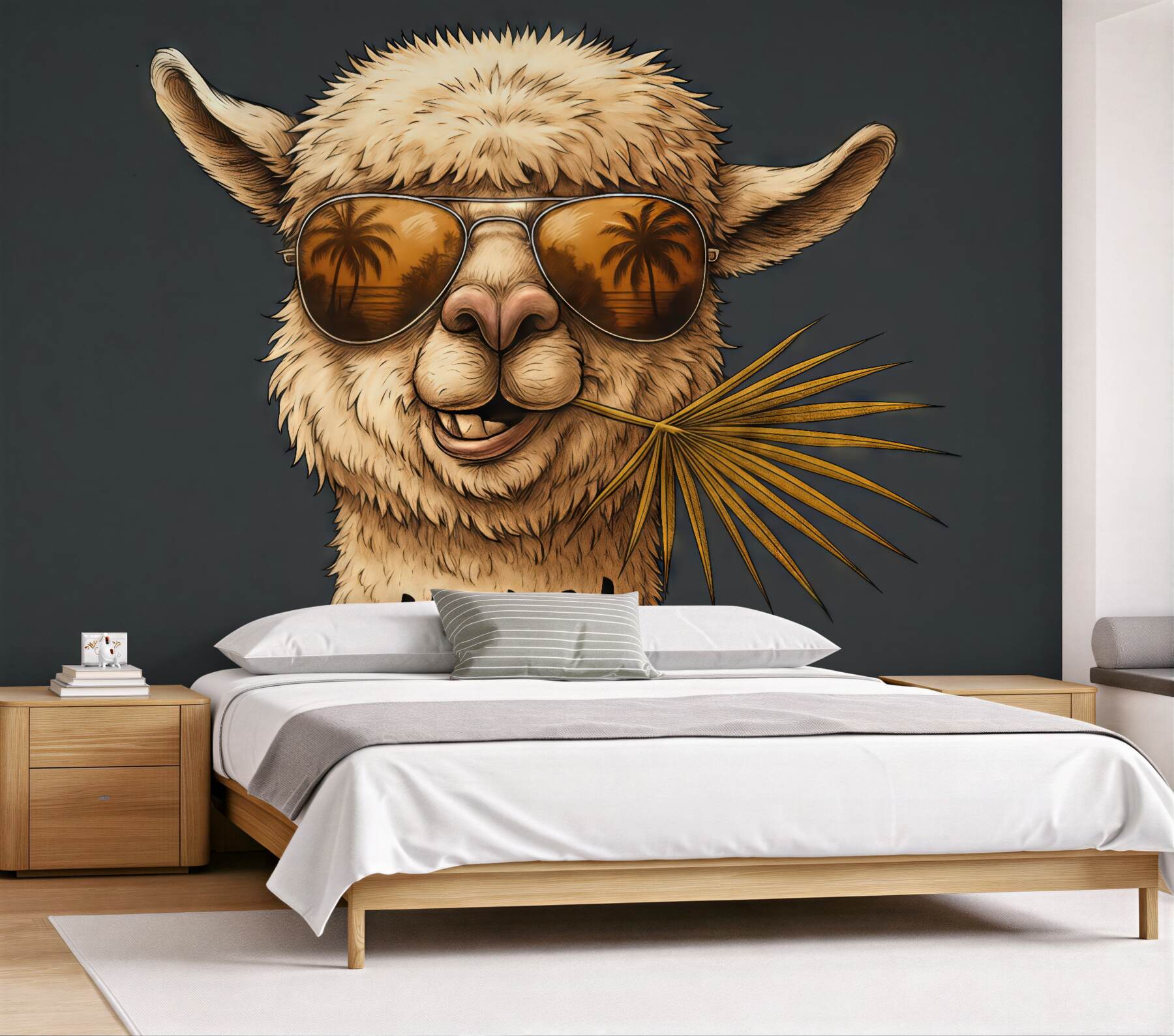Fototapeta llama hola w tropikalnym stylu