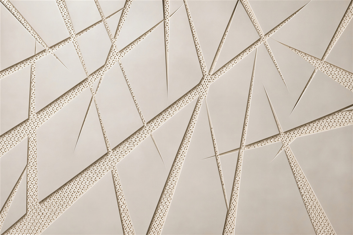 Fototapeta geometryczna beżowa abstrakcja 3D do nowoczesnego wnętrza