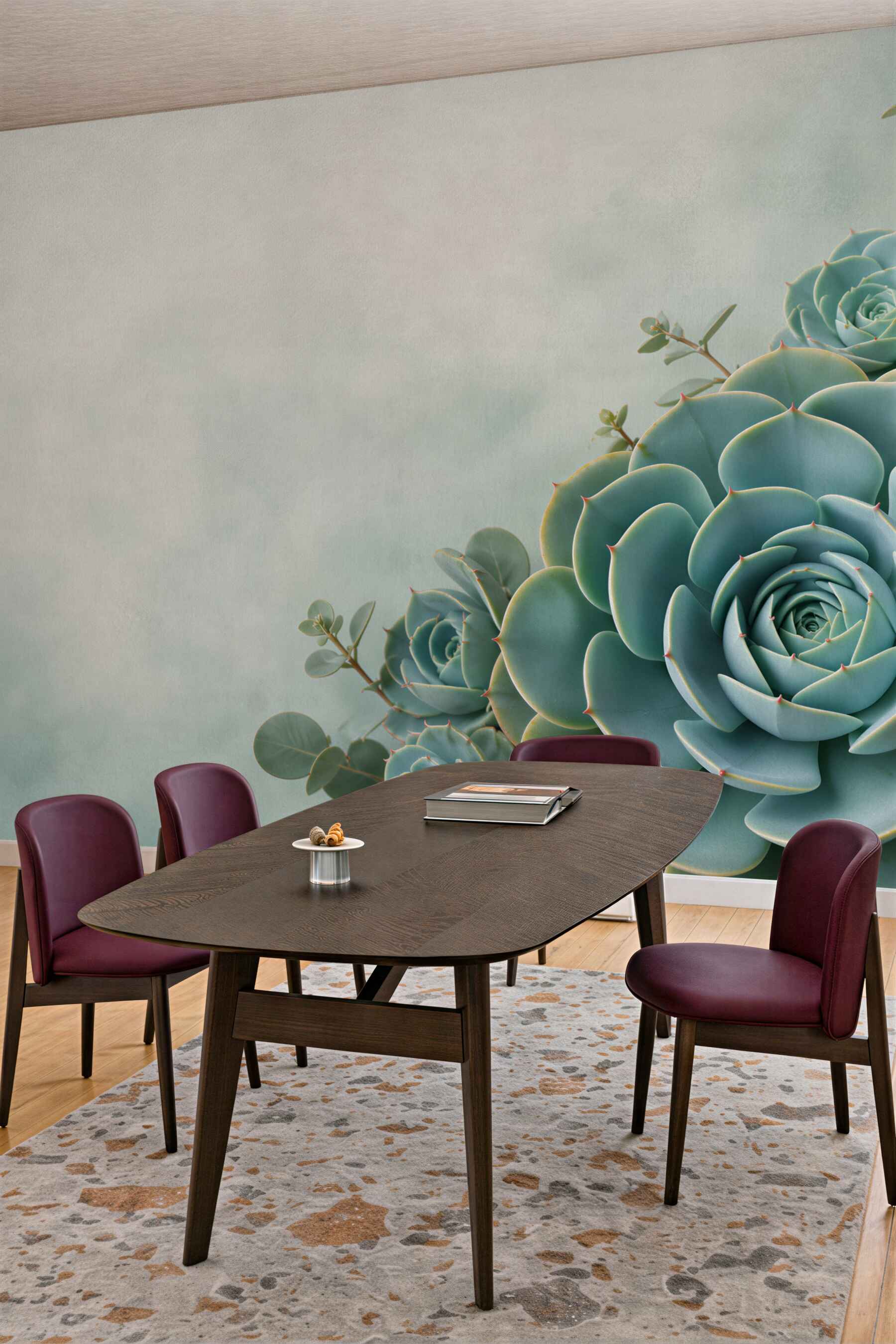 Fototapeta sukulenty echeveria miętowe na jasnym tle botaniczna