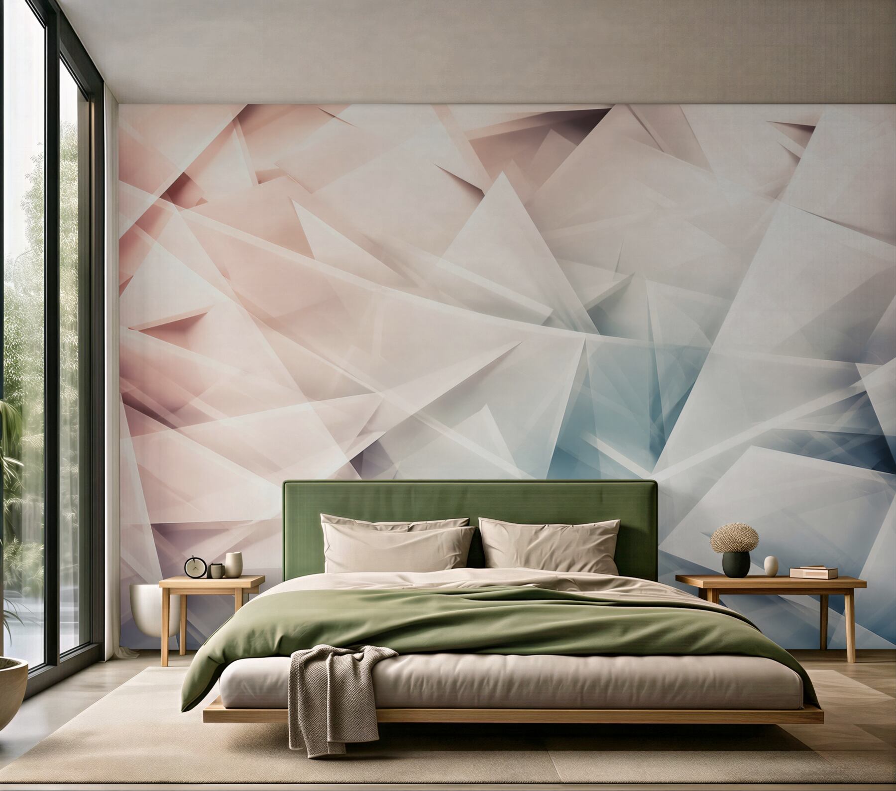 Fototapeta abstrakcyjne geometryczne kryształy pastelowe do nowoczesnego wnętrza