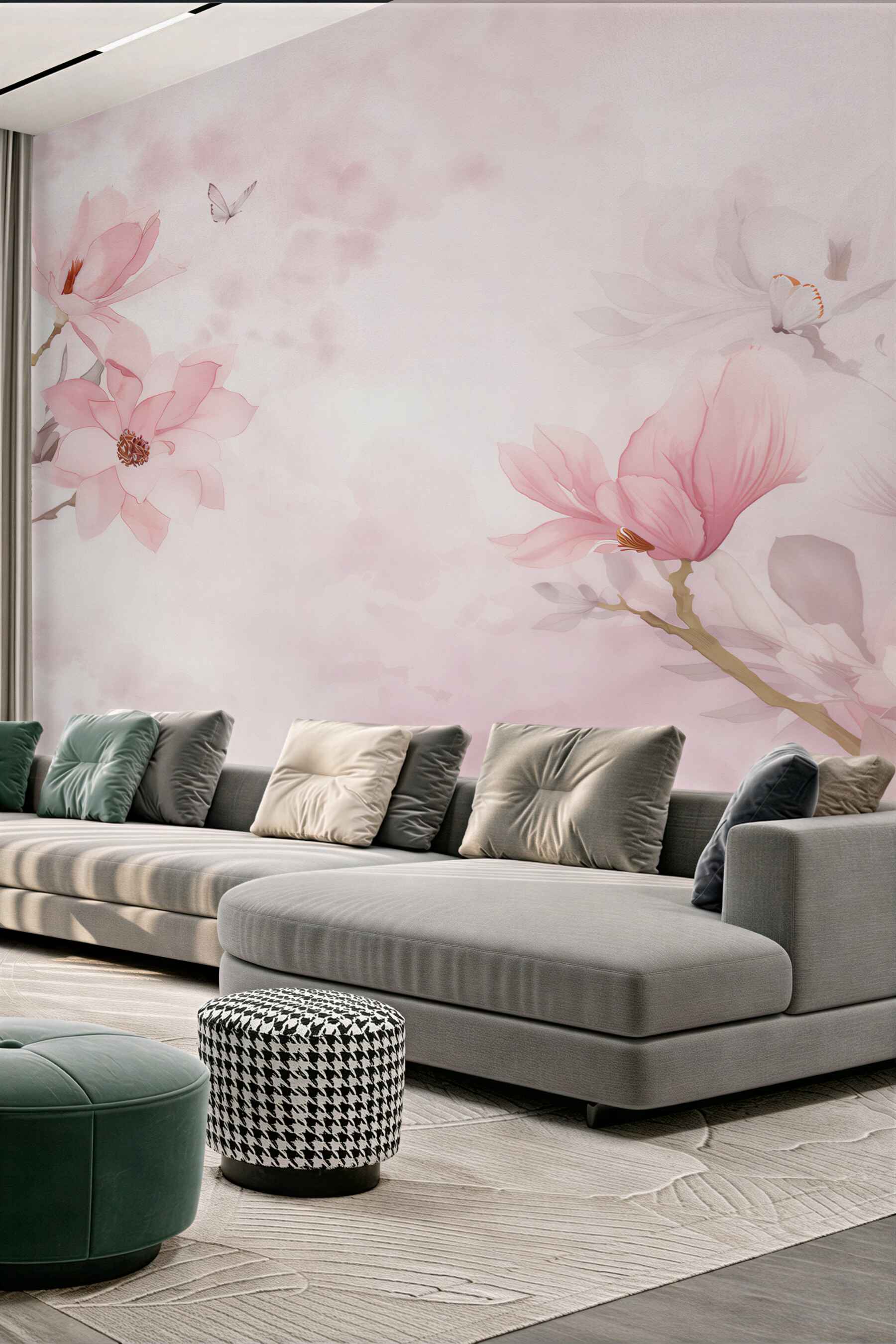 Fototapeta magnolie pastelowe różowe delikatne do sypialni