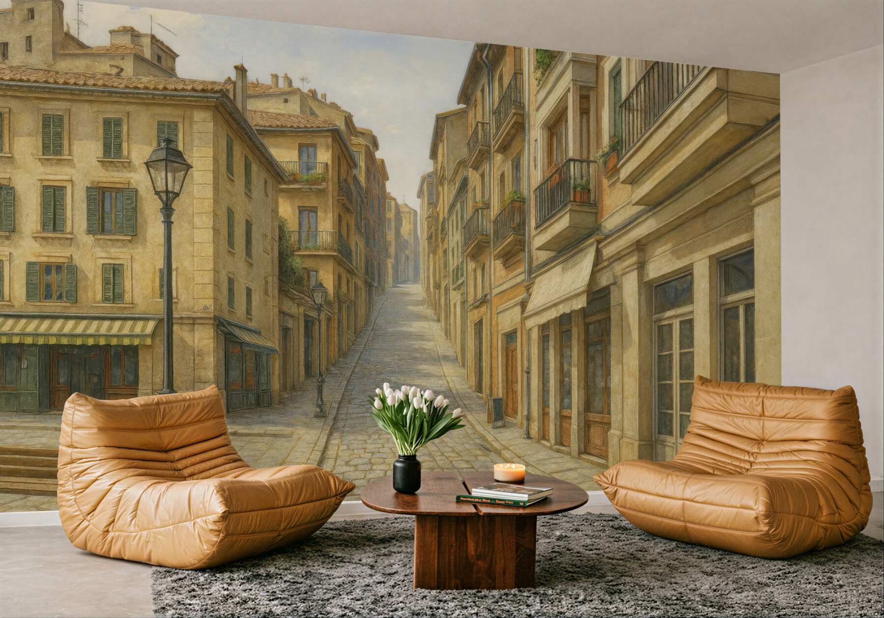 Fototapeta klimatyczna brukowana uliczka starego miasta