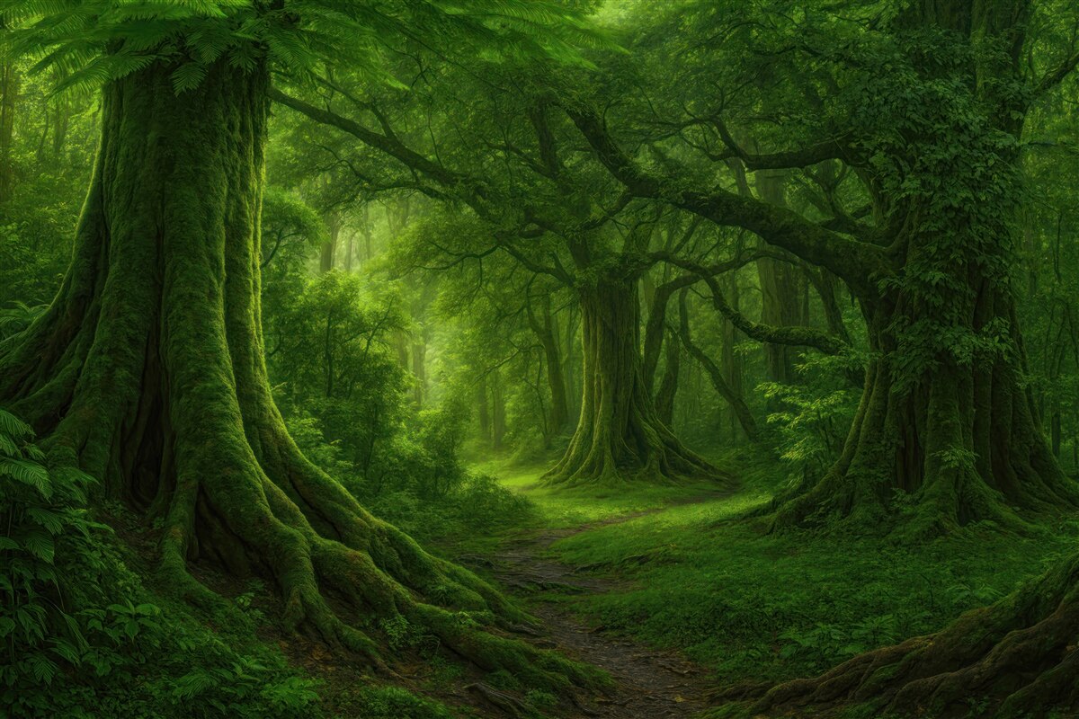 Fototapeta magiczny zielony las