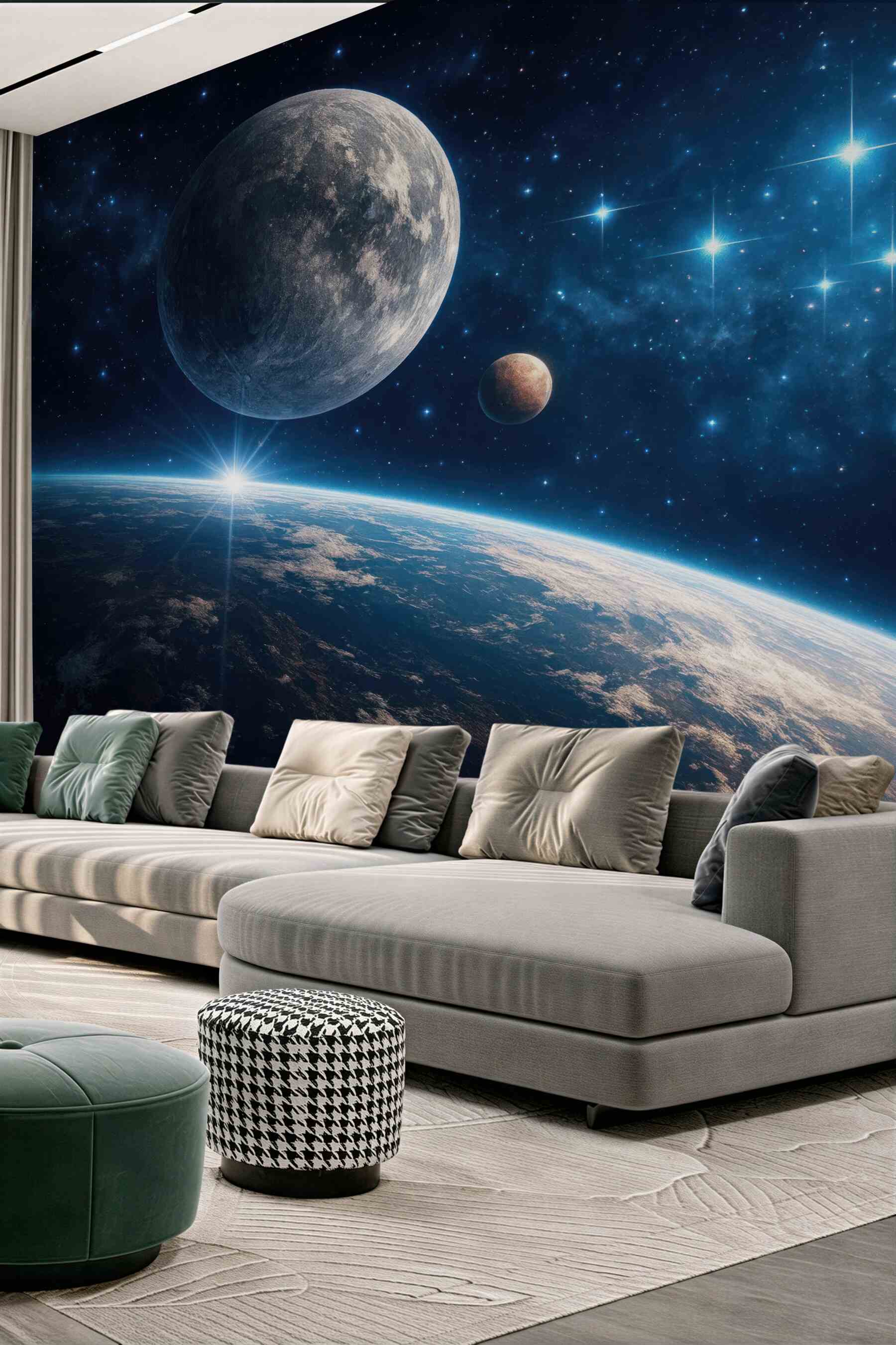 Fototapeta kosmiczny wschód nad planetarnym horyzontem