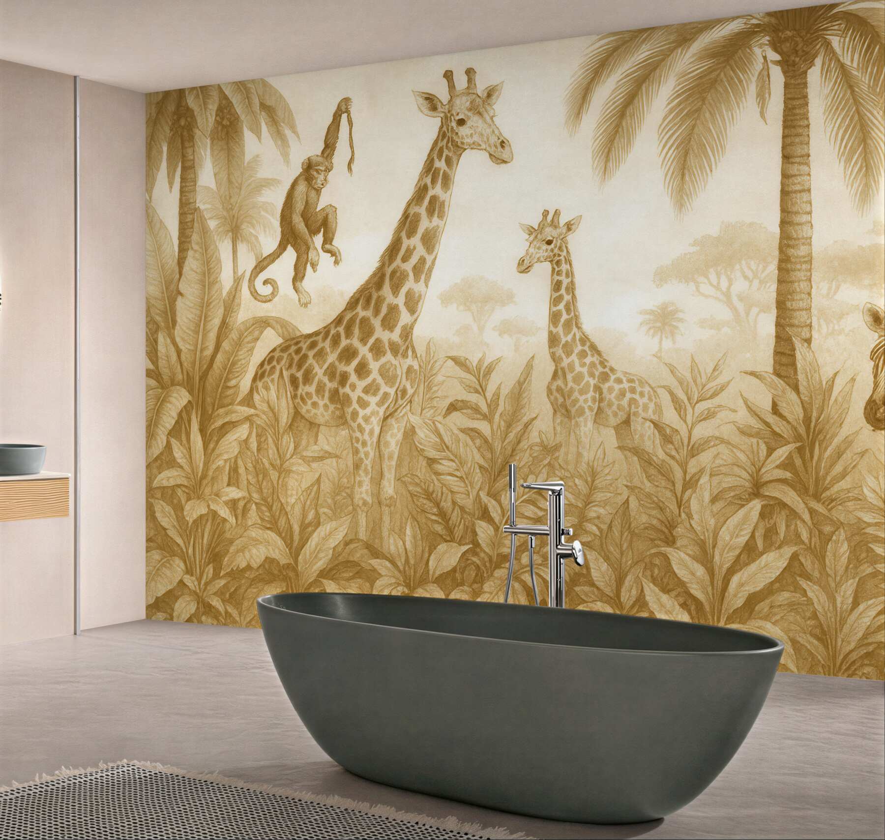 Fototapeta safari w sepiowej dżungli