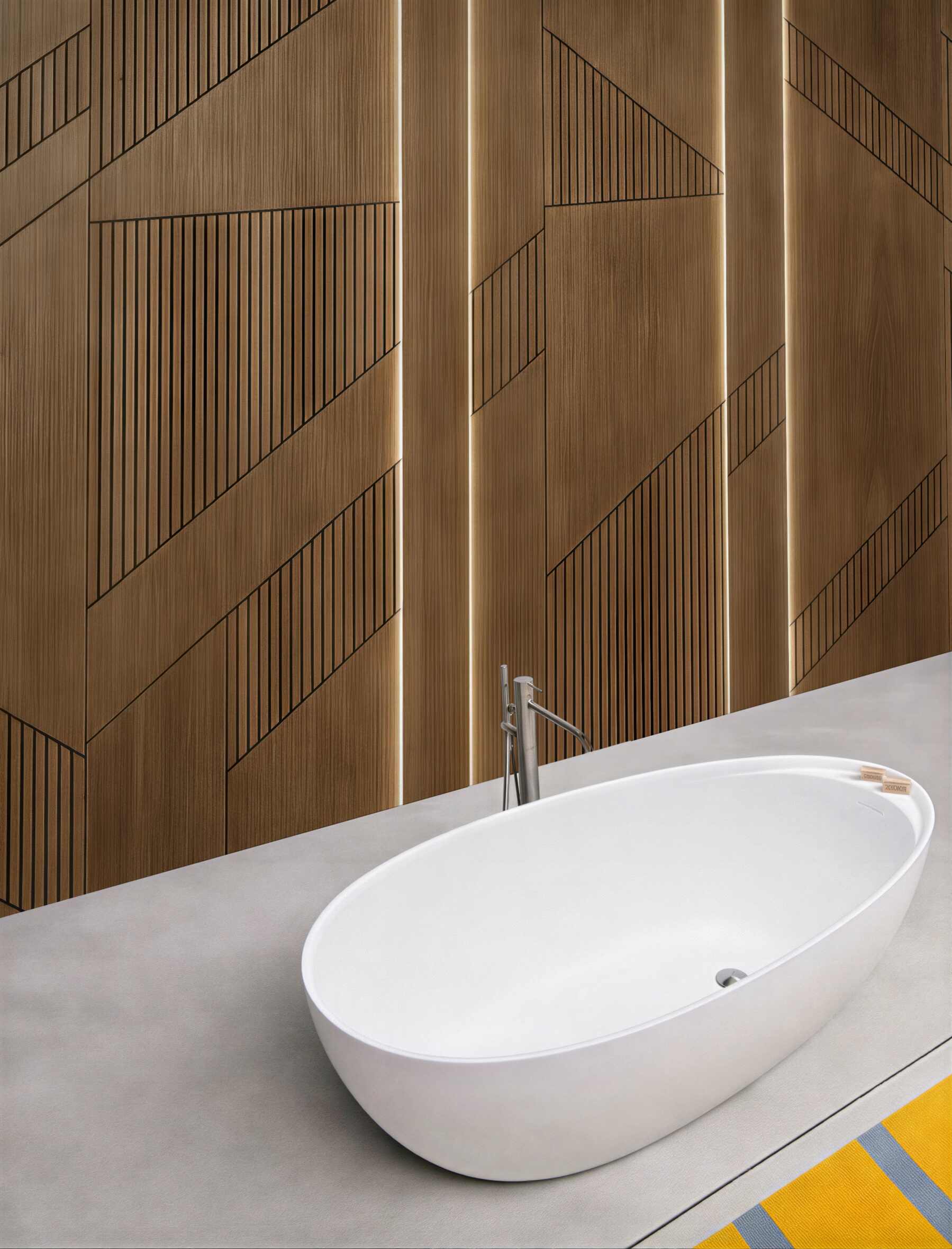 Fototapeta geometryczne drewno z subtelnym światłem