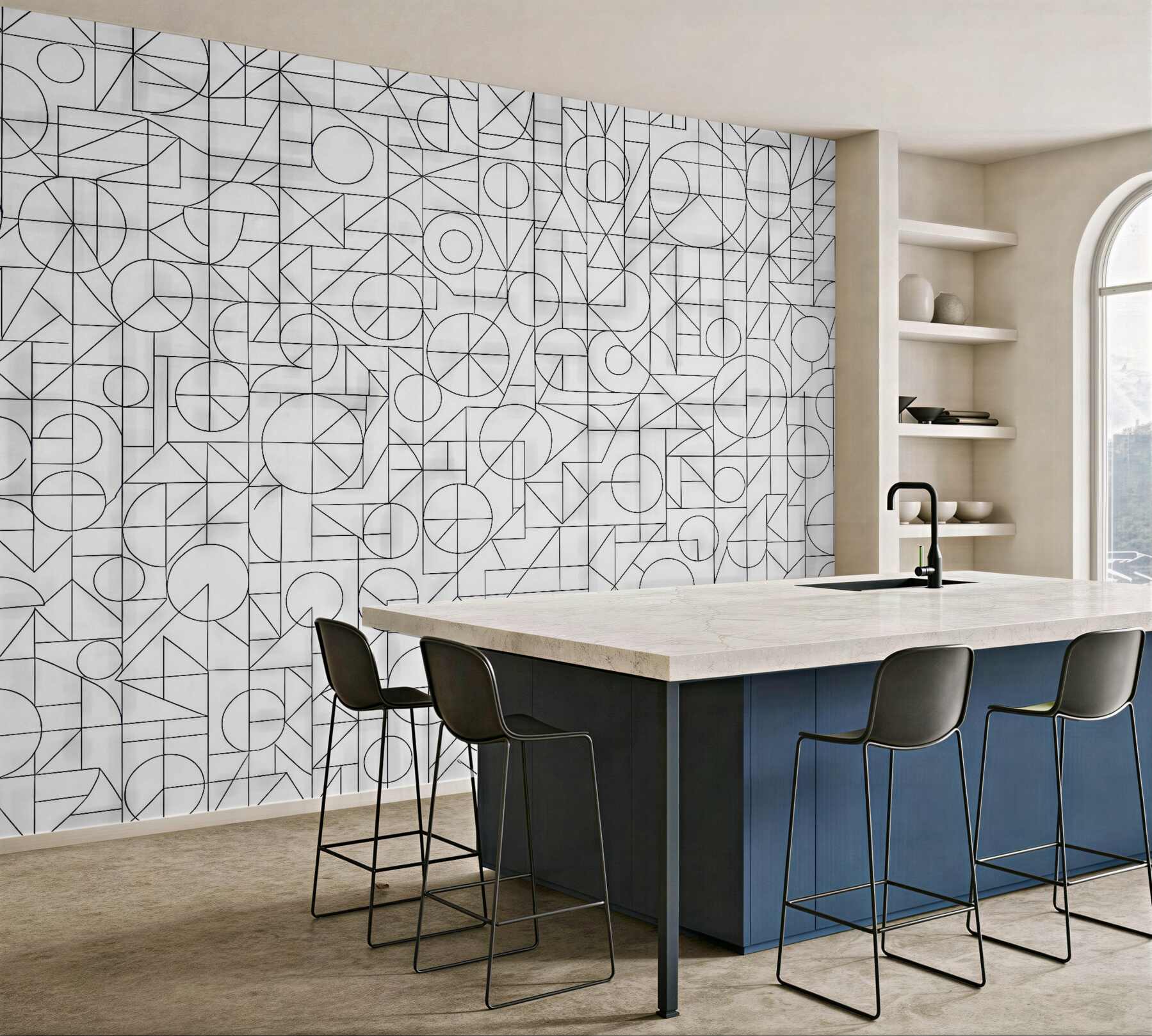 Fototapeta subtelna geometryczna mozaika w minimalistycznym stylu