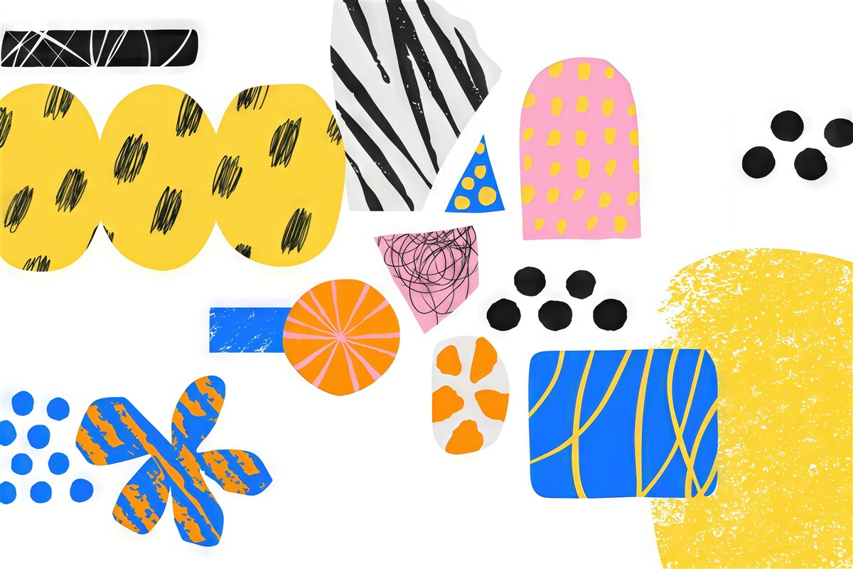 Fototapeta kolorowa abstrakcja w stylu memphis