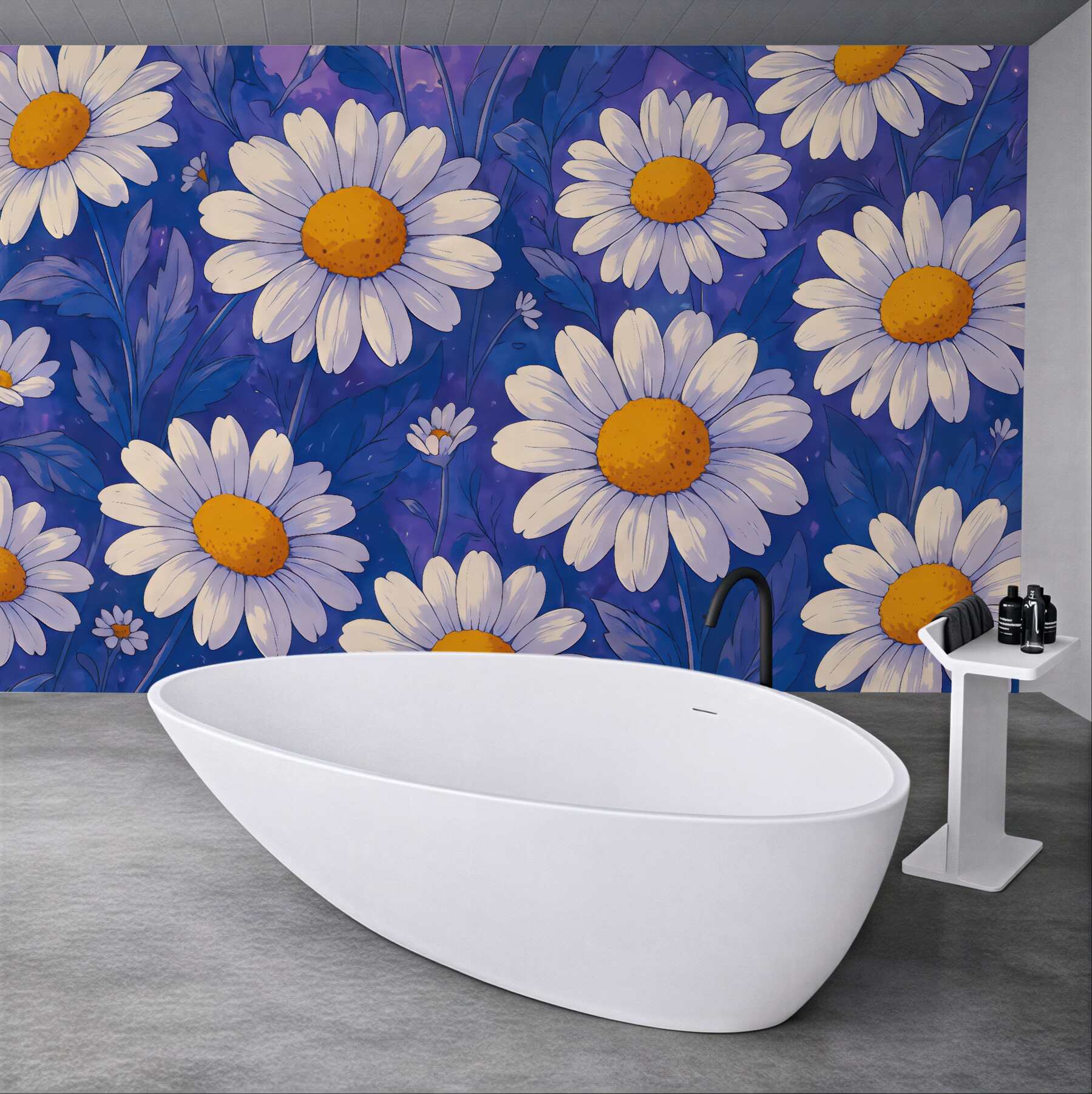 Fototapeta rumiankowy wzór w niebieskiej odsłonie