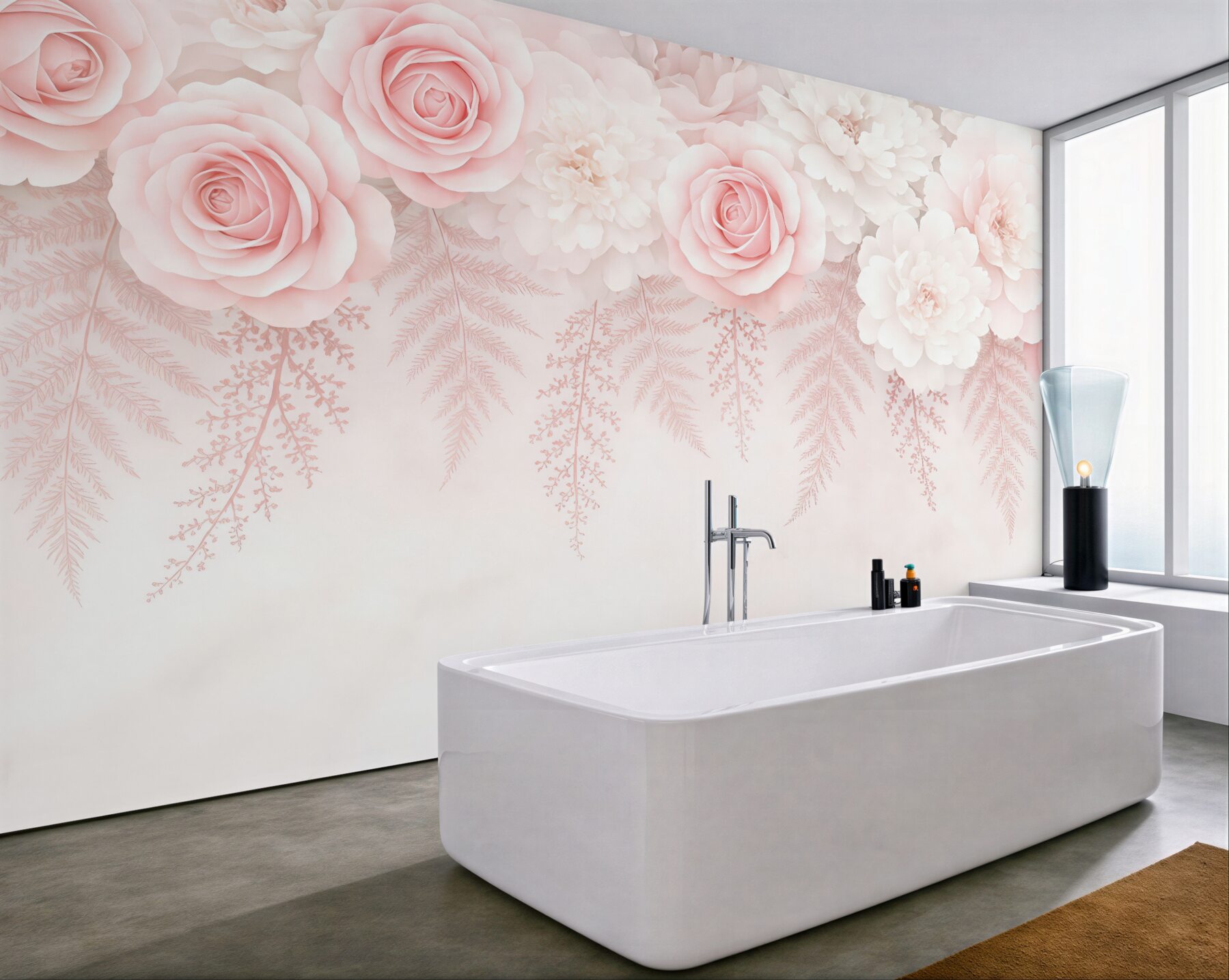 Fototapeta pudrowe róże w romantycznym blasku