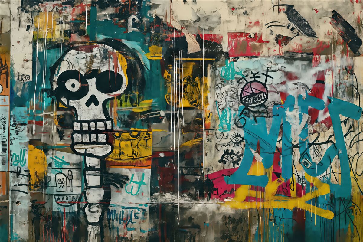 Fototapeta miejski graffiti z czaszką