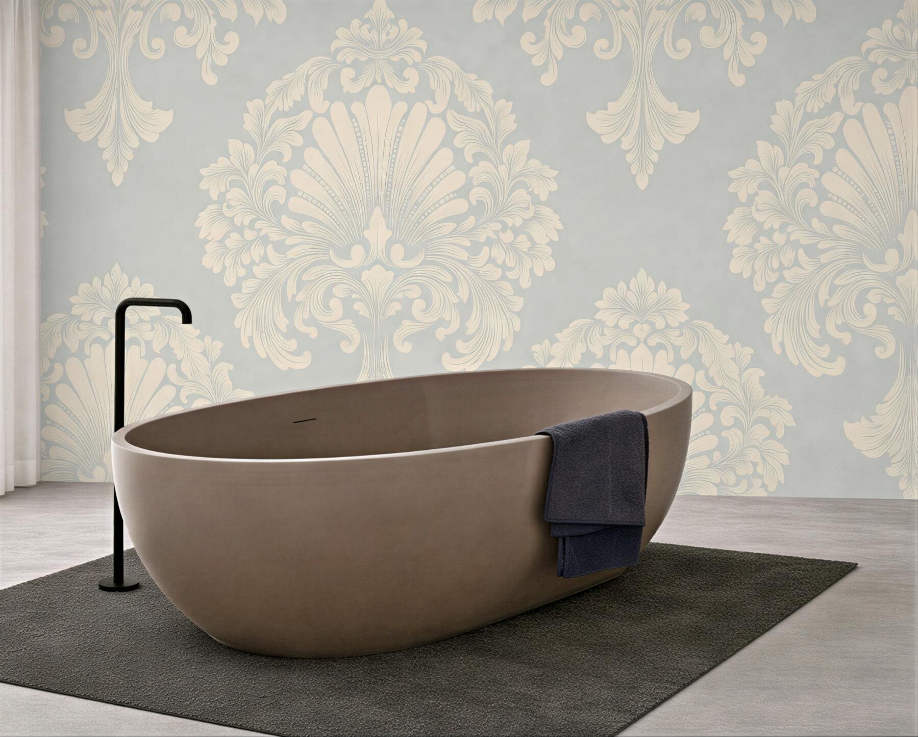 Fototapeta klasyczny ornament w subtelnej szarości