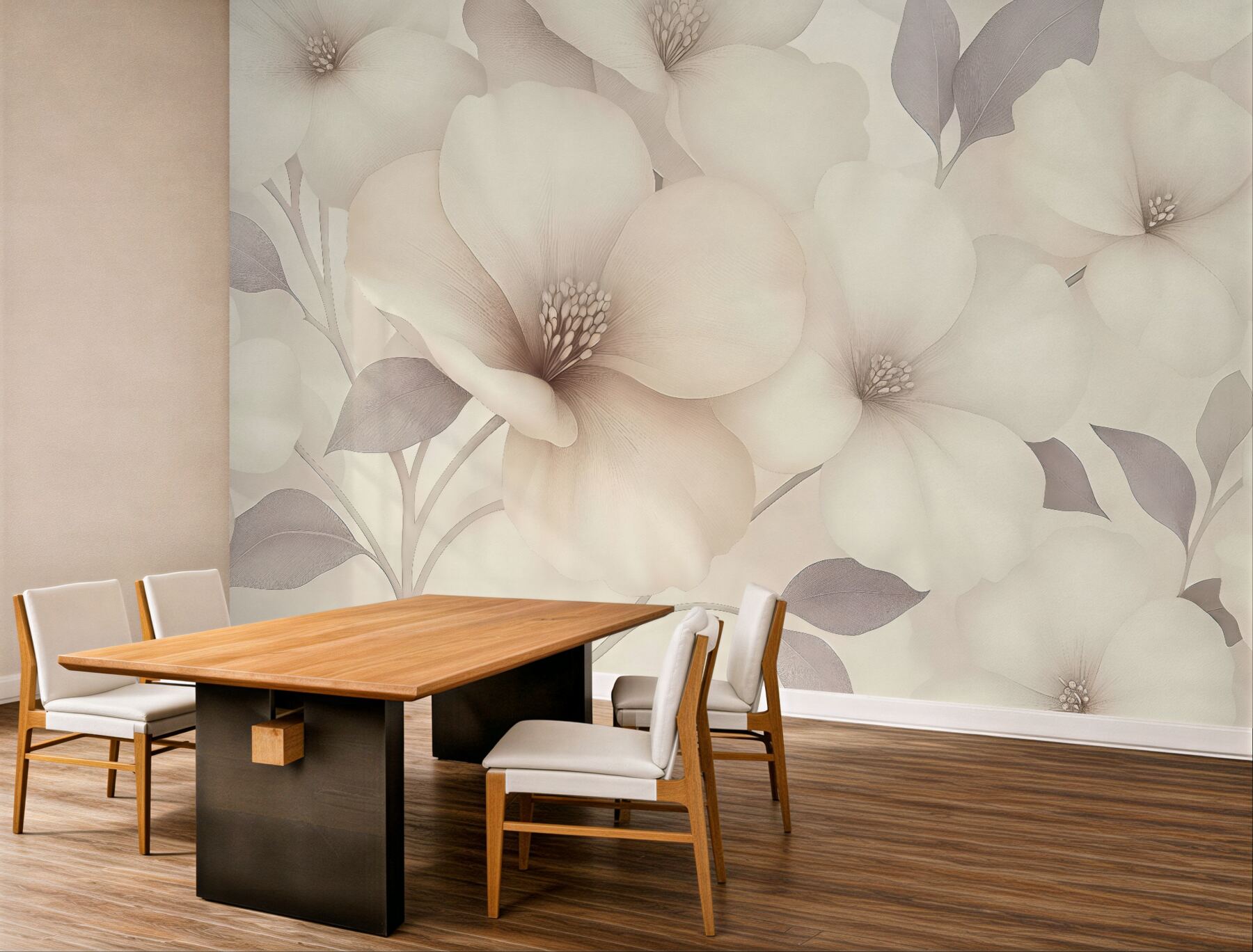Fototapeta kremowe magnolie w subtelnym blasku
