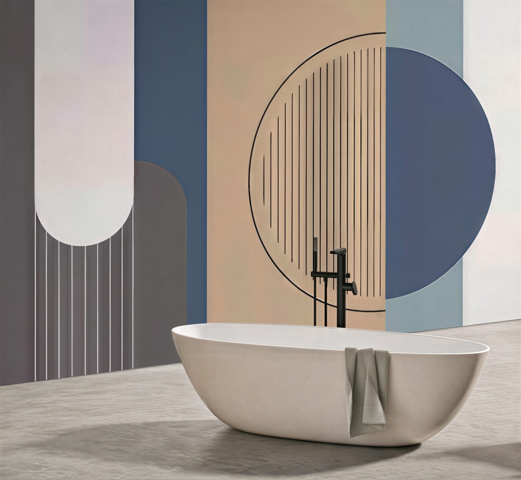 Fototapeta geometryczna harmonia w pastelowych tonach