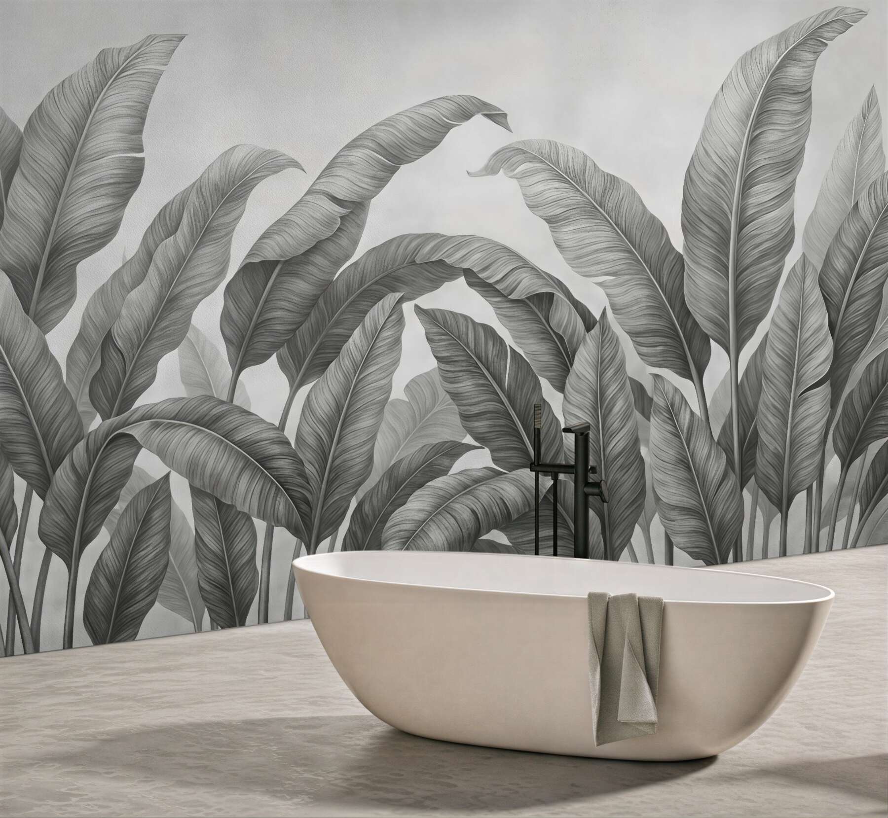 Fototapeta monochromatyczne liście w eleganckim rytmie