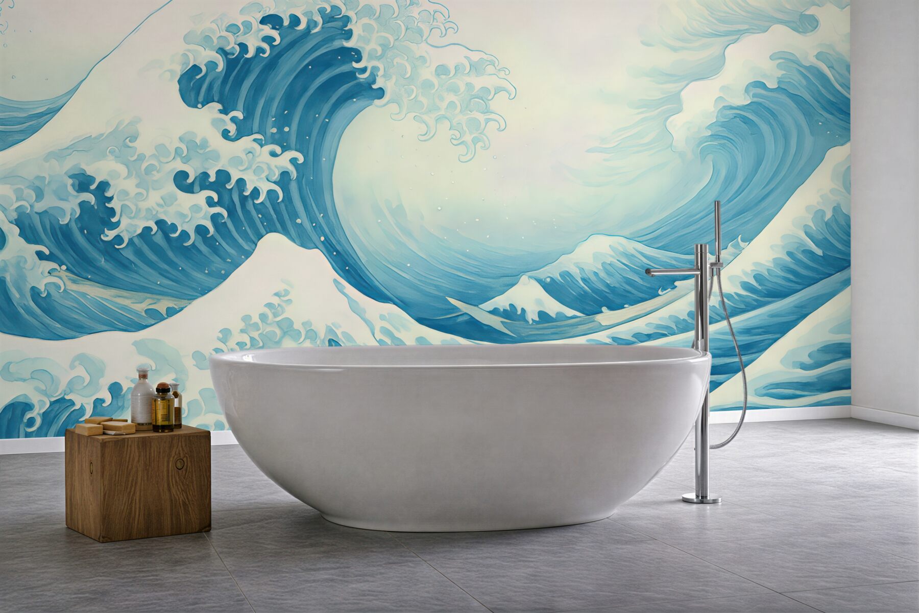 Fototapeta turkusowe fale w artystycznym stylu