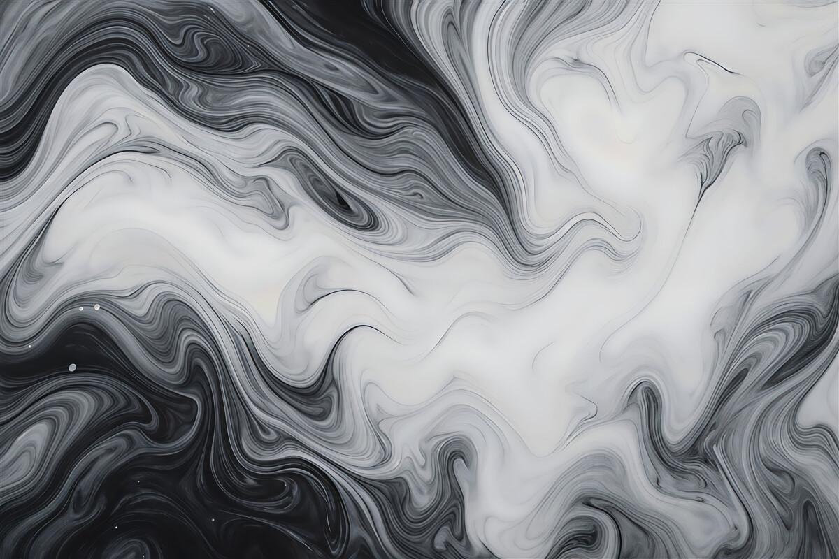 Fototapeta marmurkowa fala w czarno-bieli