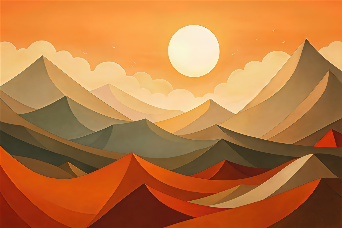 Fototapeta abstrakcyjna pustynia w blasku słońca