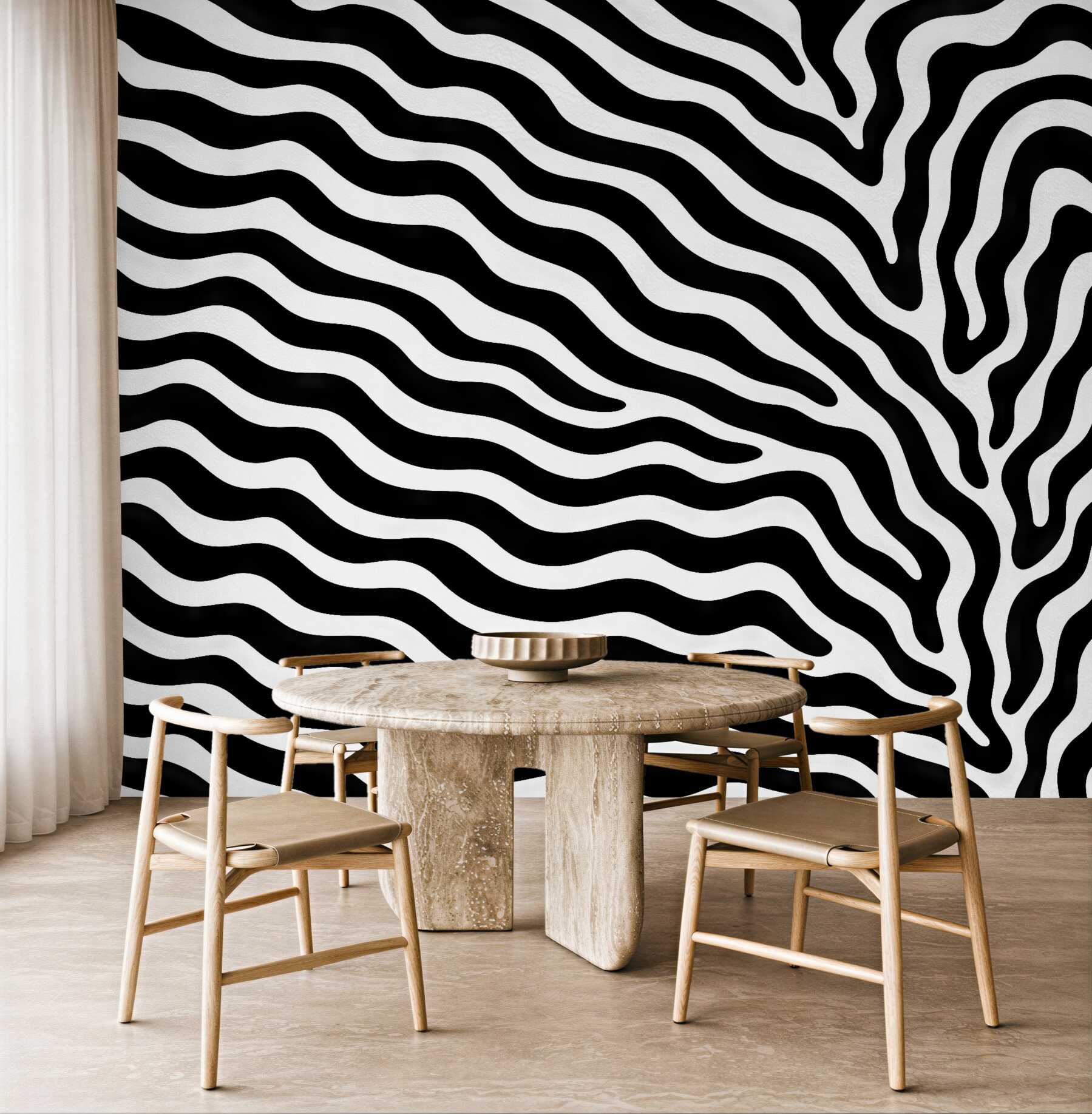Fototapeta zebra w nowoczesnych falach