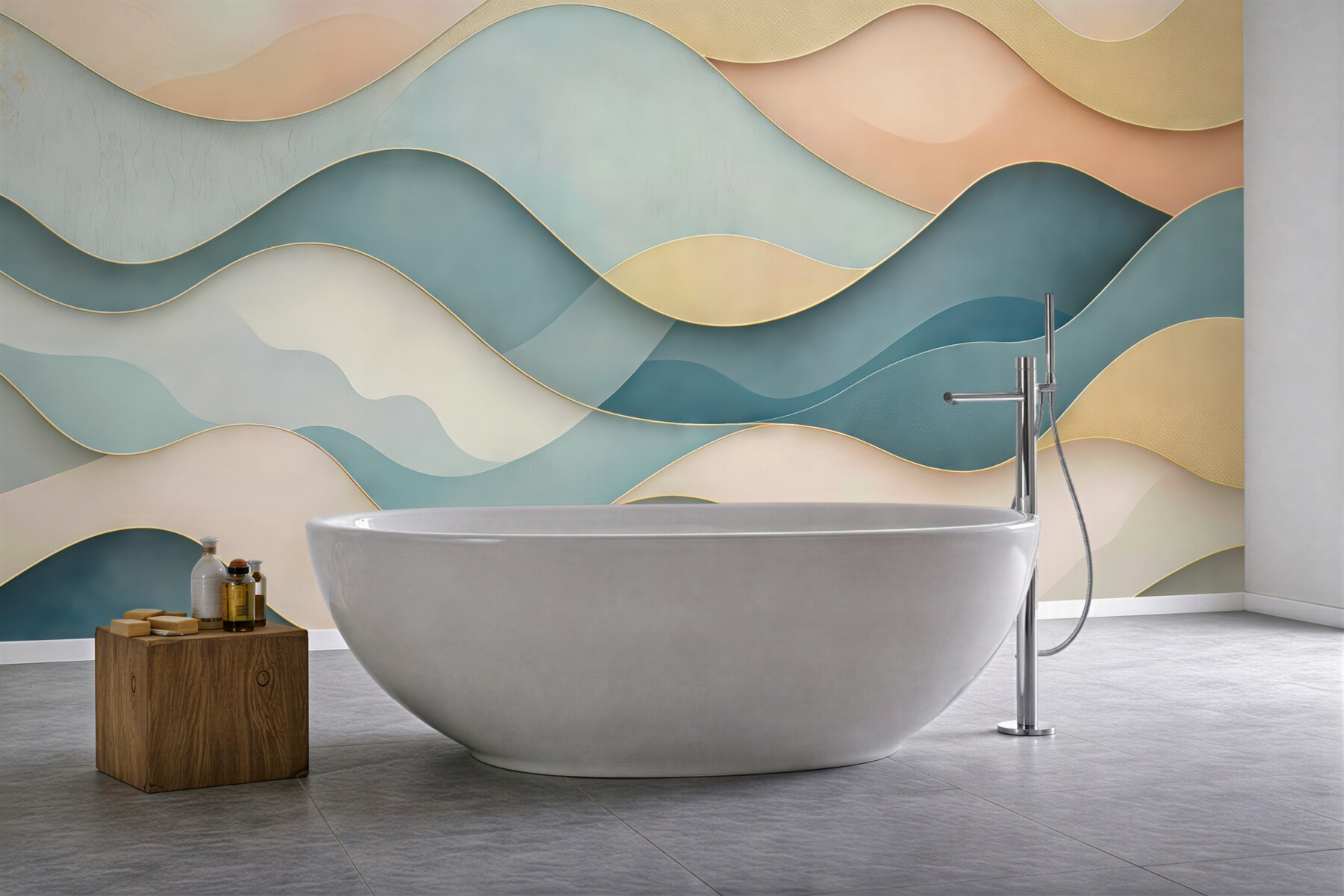 Fototapeta pastelowe fale w abstrakcyjnej harmonii