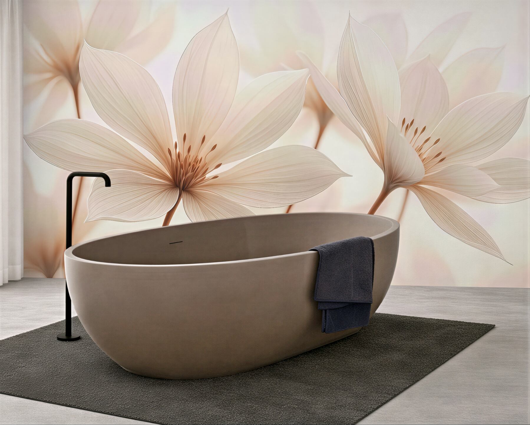 Fototapeta eteryczne kremowe kwiaty w pastelach