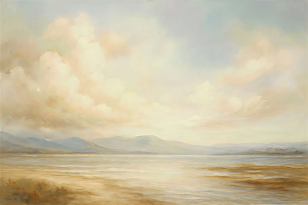 Fototapeta złoty spokój nad jeziorem