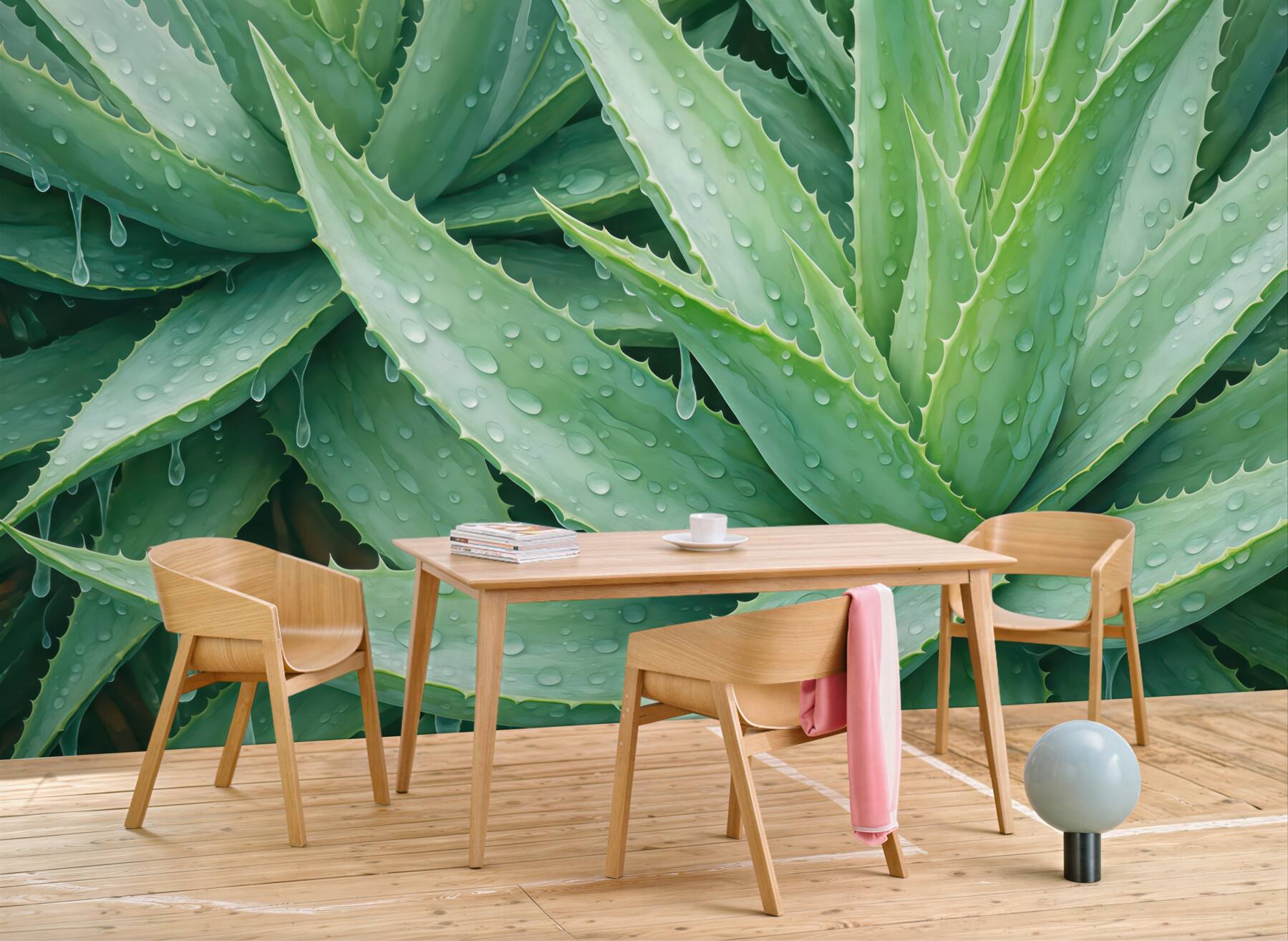 Fototapeta aloes z kroplami świeżości