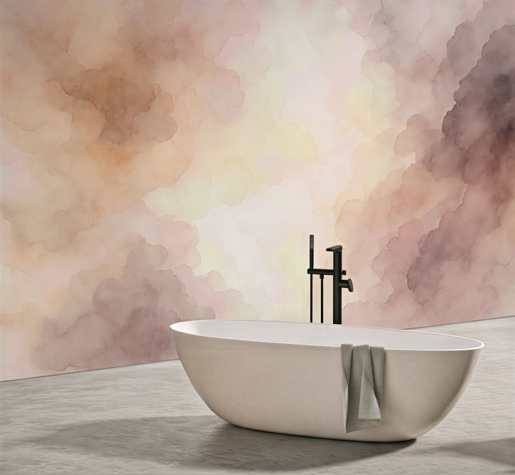 Fototapeta akwarelowa mgła w beżowych tonach