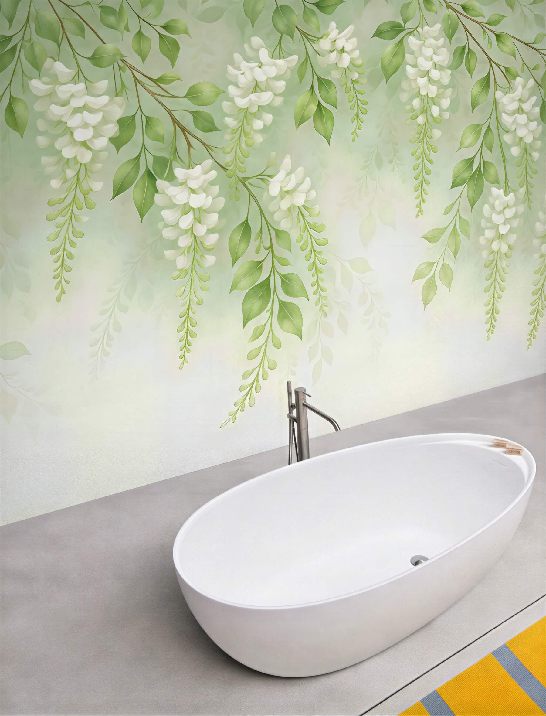 Fototapeta zwisające białe kwiaty w wiosennej lekkości