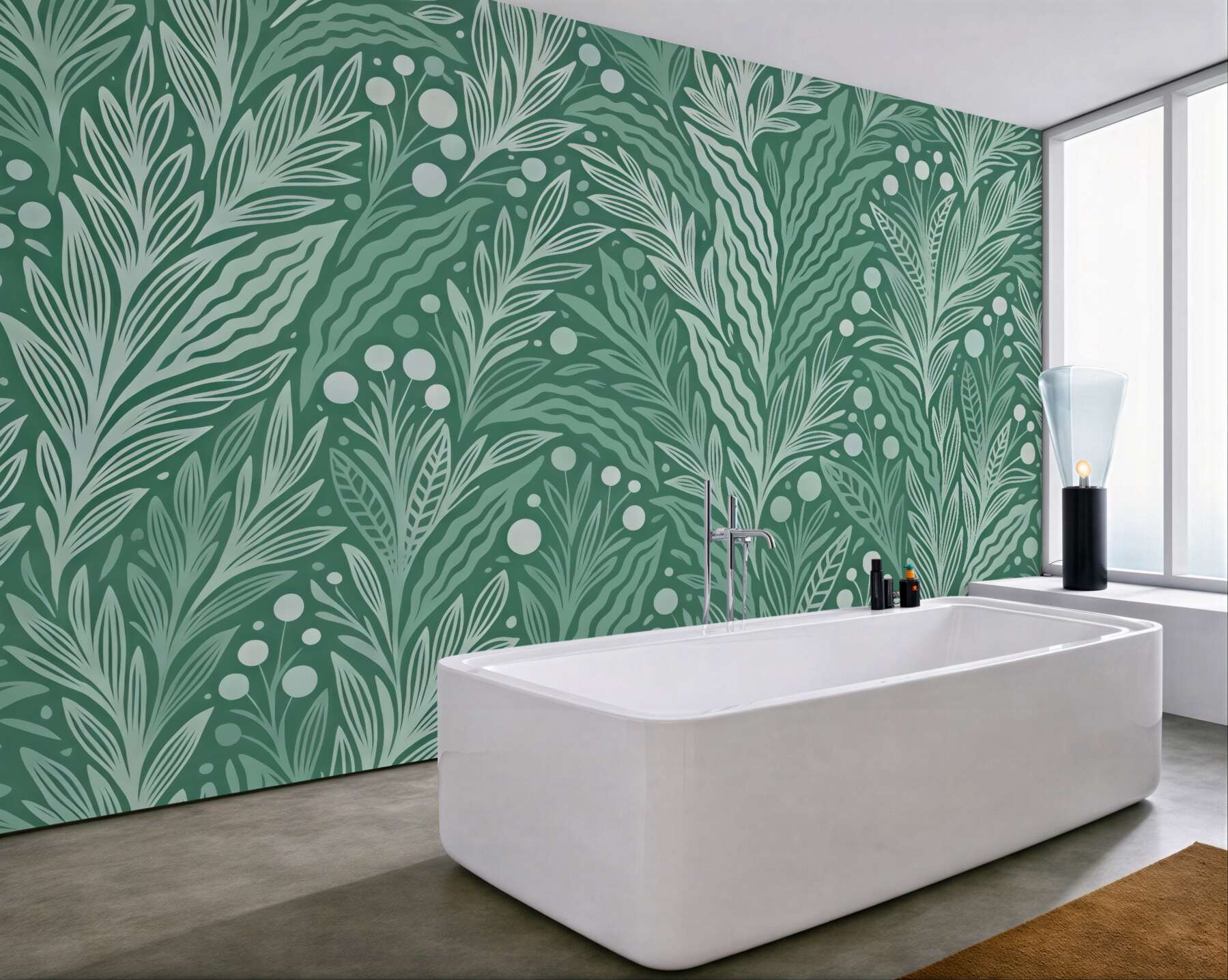 Fototapeta miętowe liście w dekoracyjnym rytmie