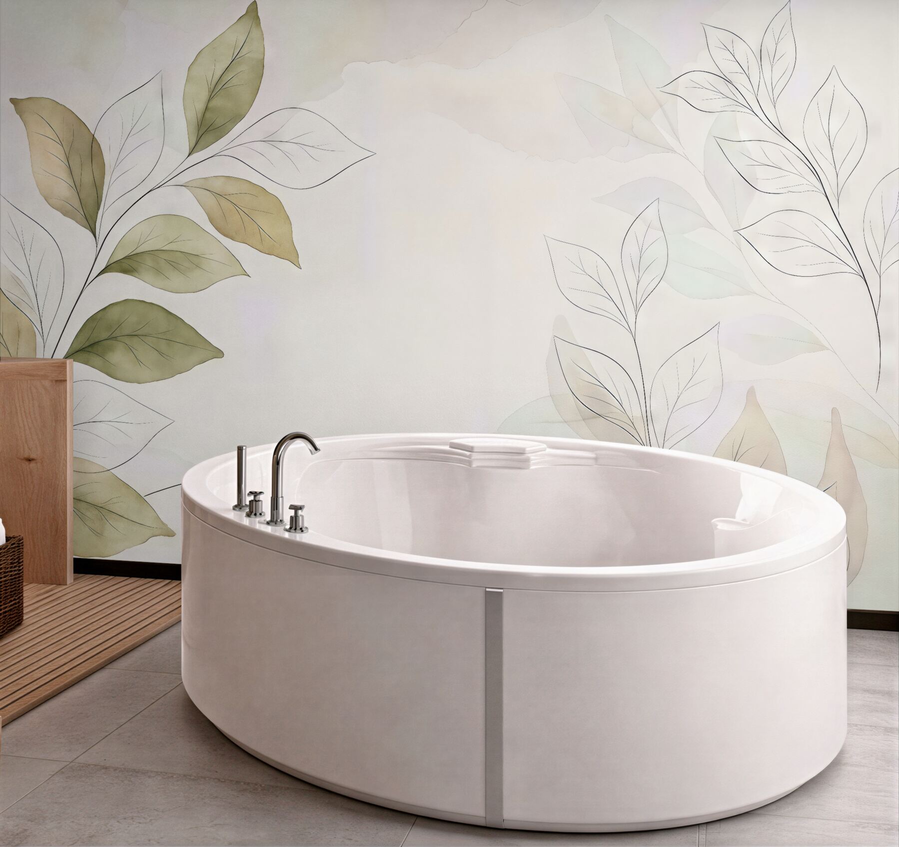 Fototapeta subtelne liście w akwarelowej harmonii