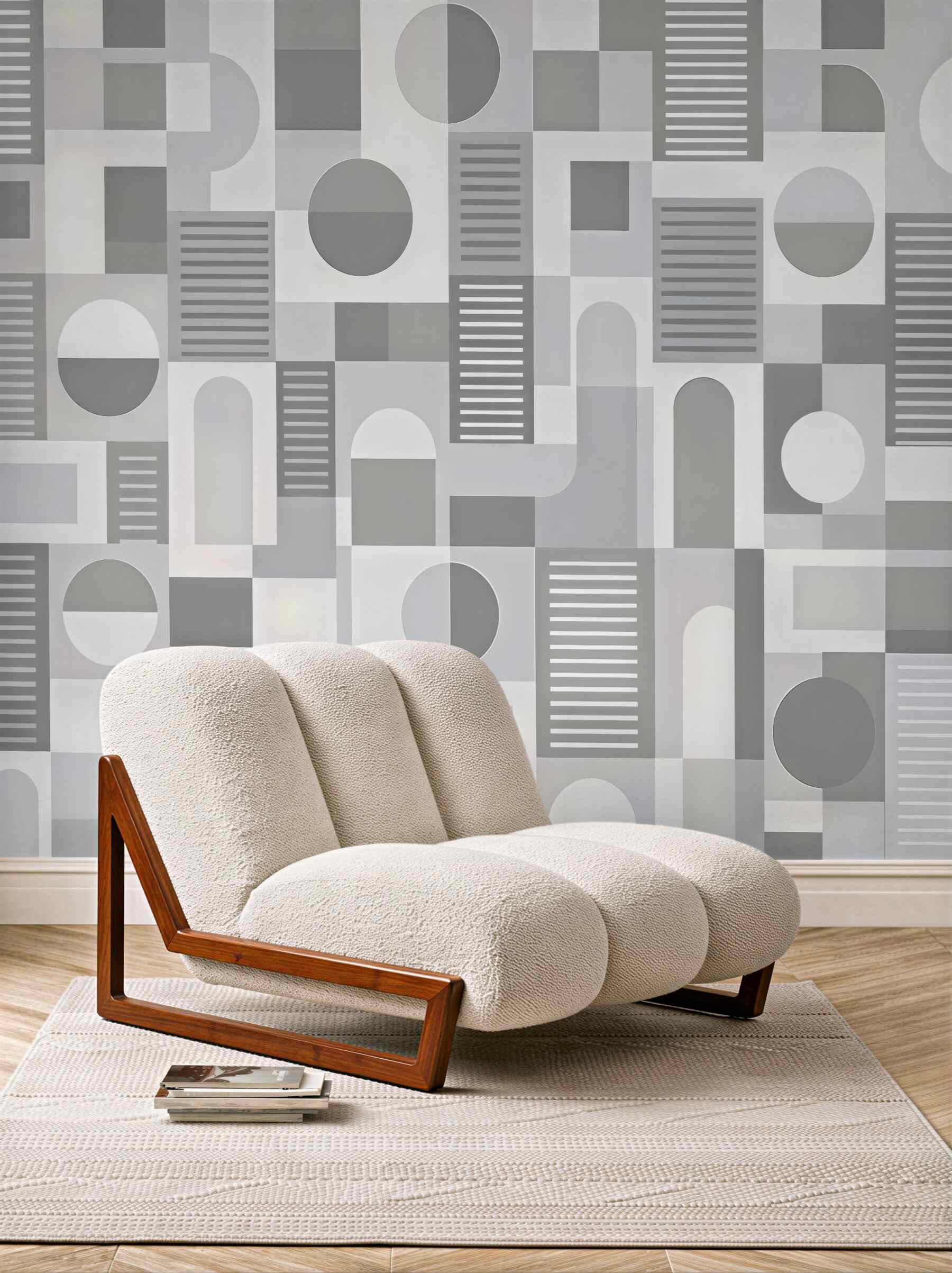 Fototapeta geometryczna mozaika w szarościach minimalistycznych