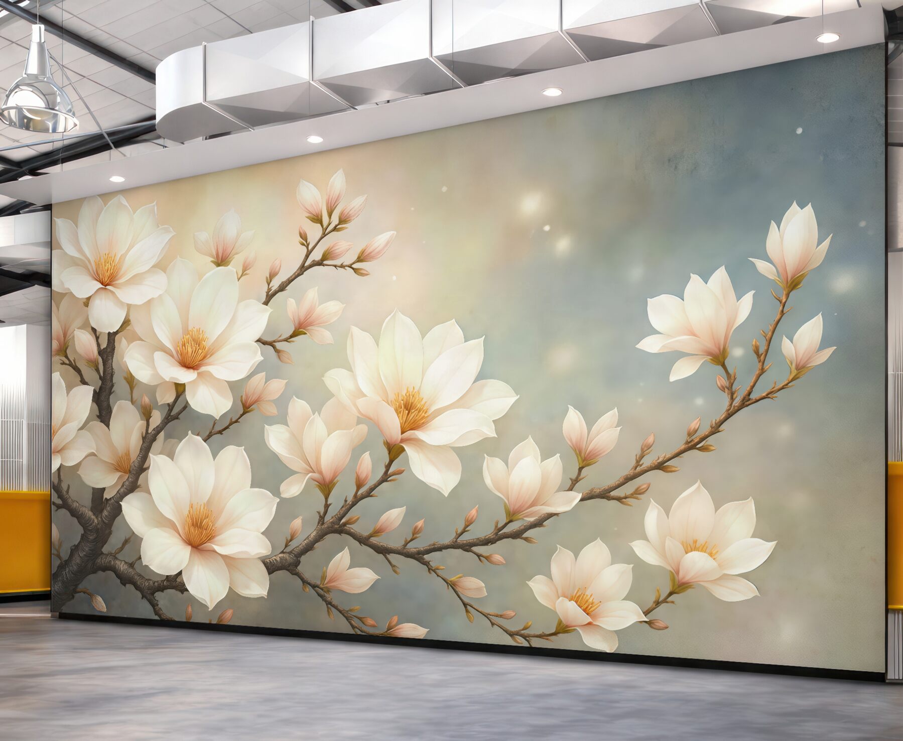 Fototapeta kremowe magnolie w złotym blasku