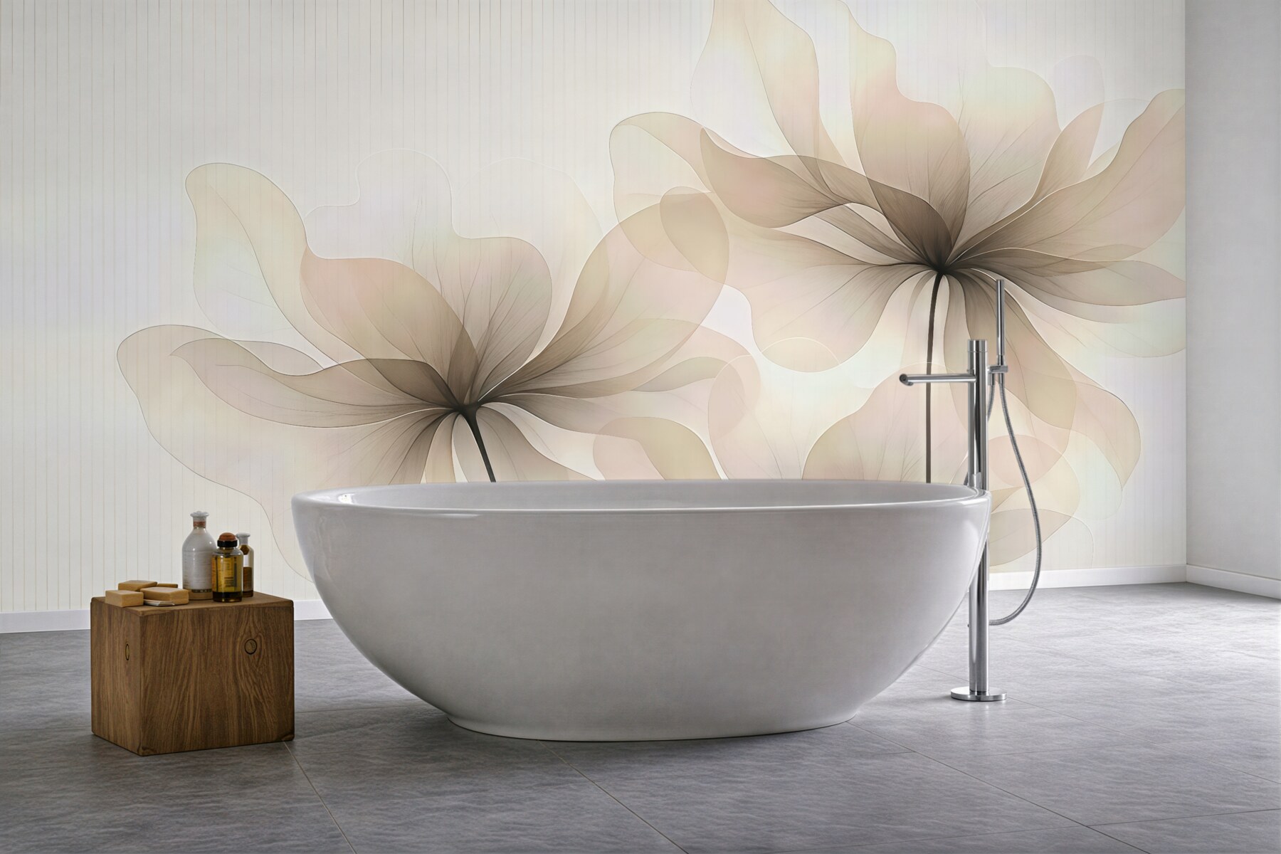 Fototapeta subtelne kwiaty w pudrowej mgle