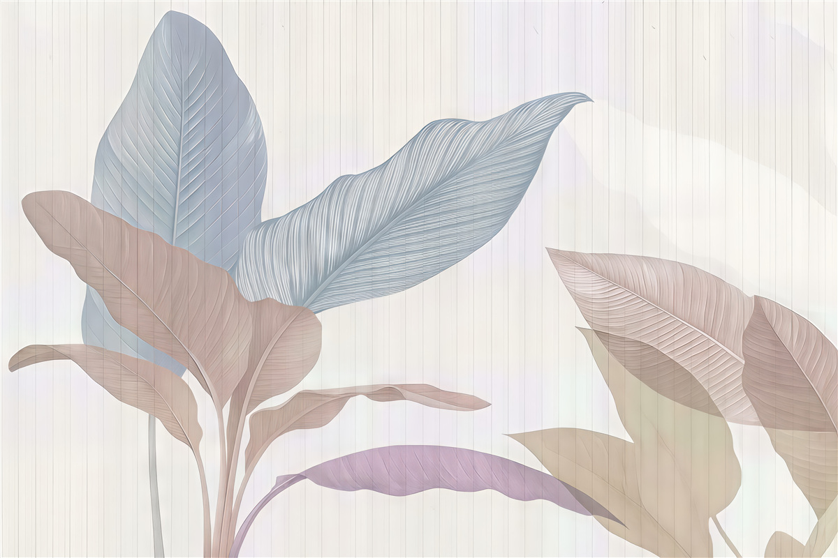 Fototapeta pastelowe liście tropikalnej harmonii