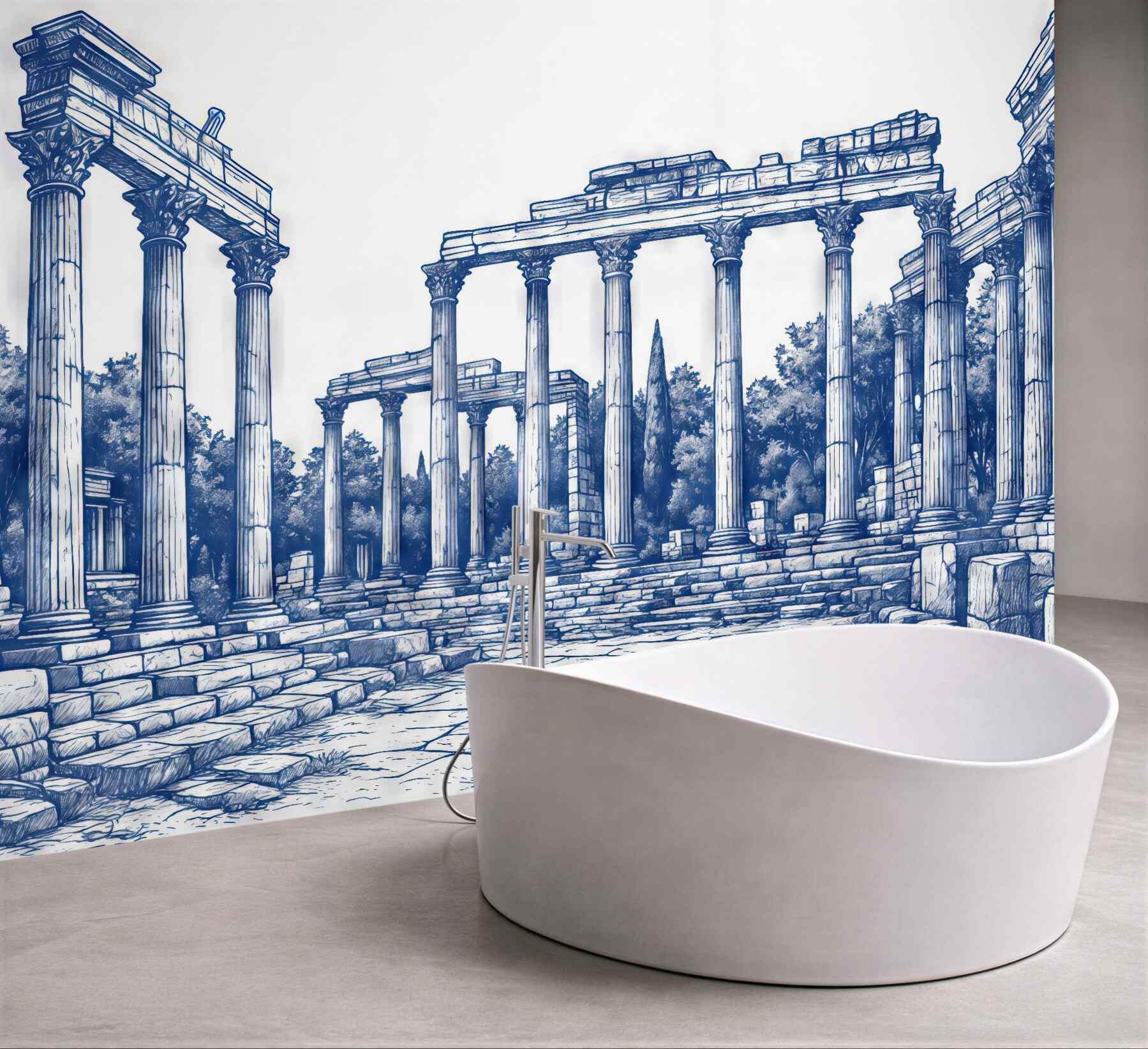 Fototapeta błękitne ruiny antycznej kolumnady