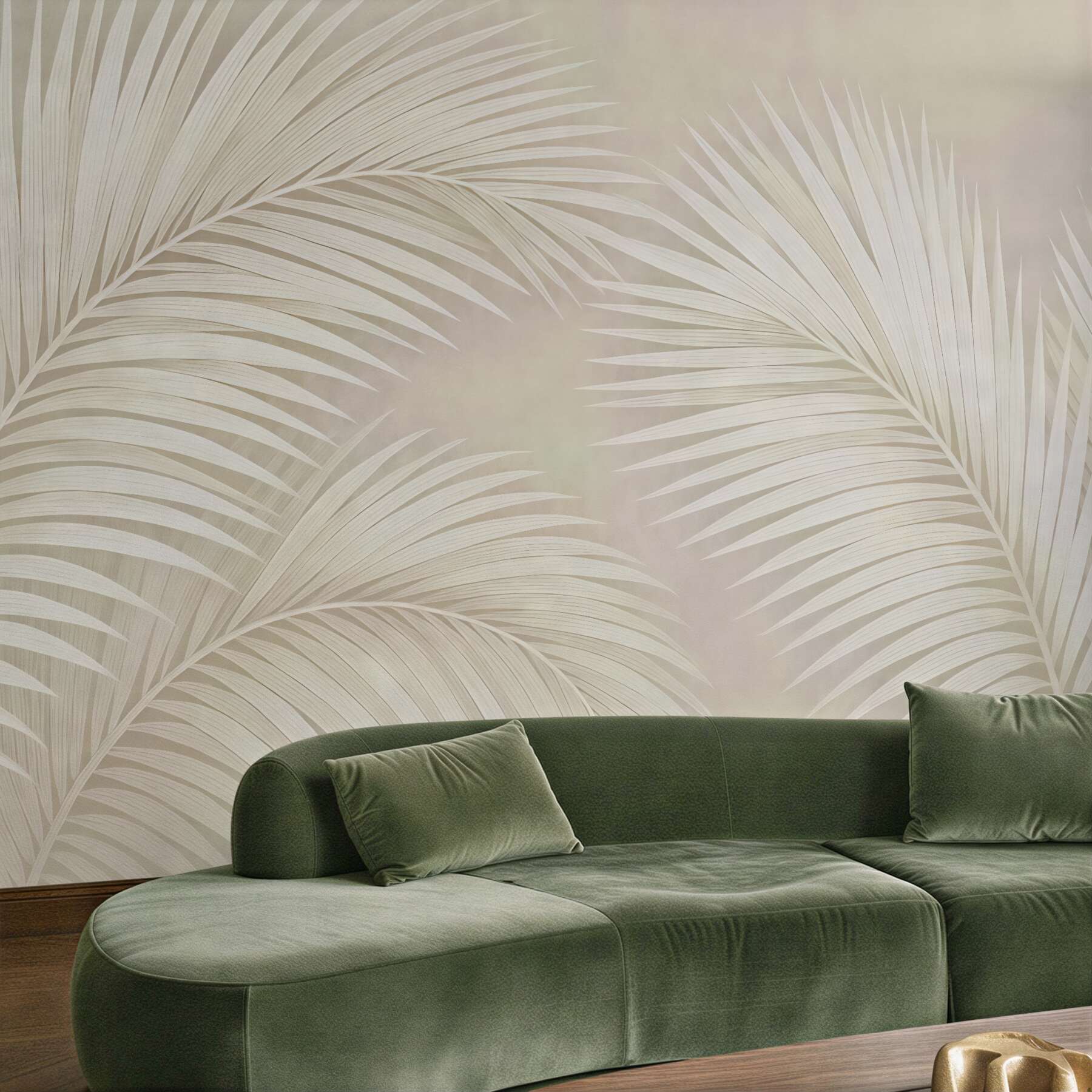 Fototapeta jasne liście palmowe w stylu boho