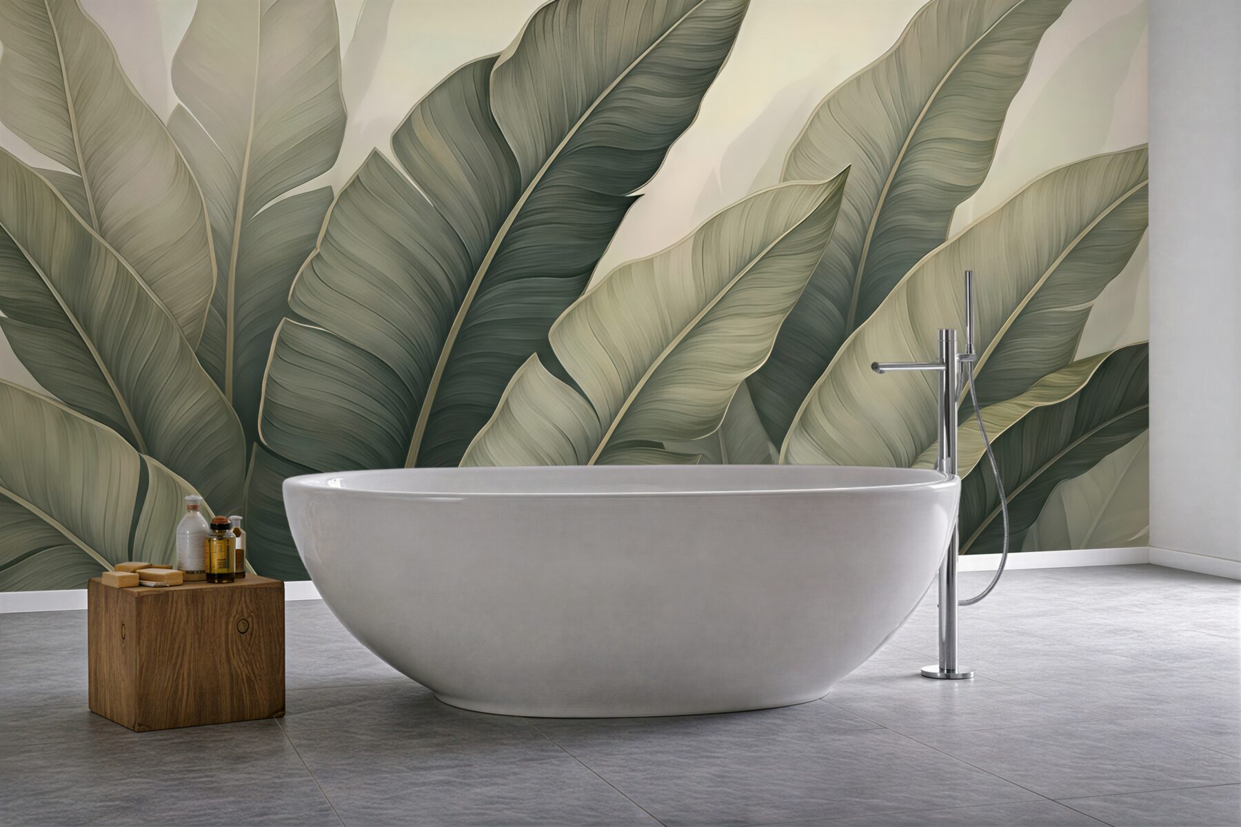 Fototapeta tropikalne liście w subtelnej mgle