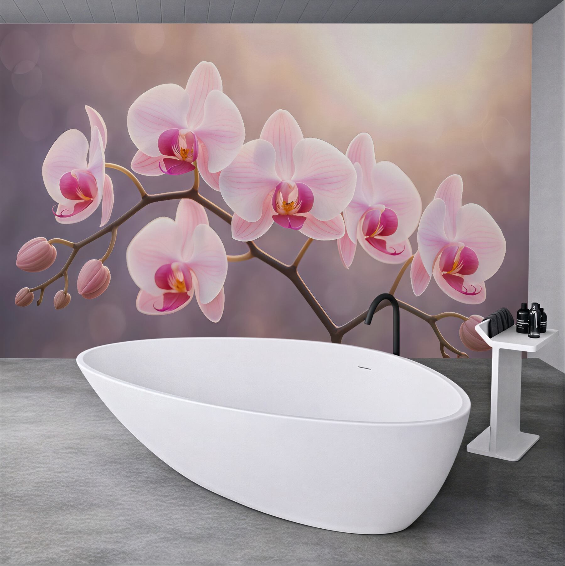 Fototapeta subtelne storczyki w różanym blasku