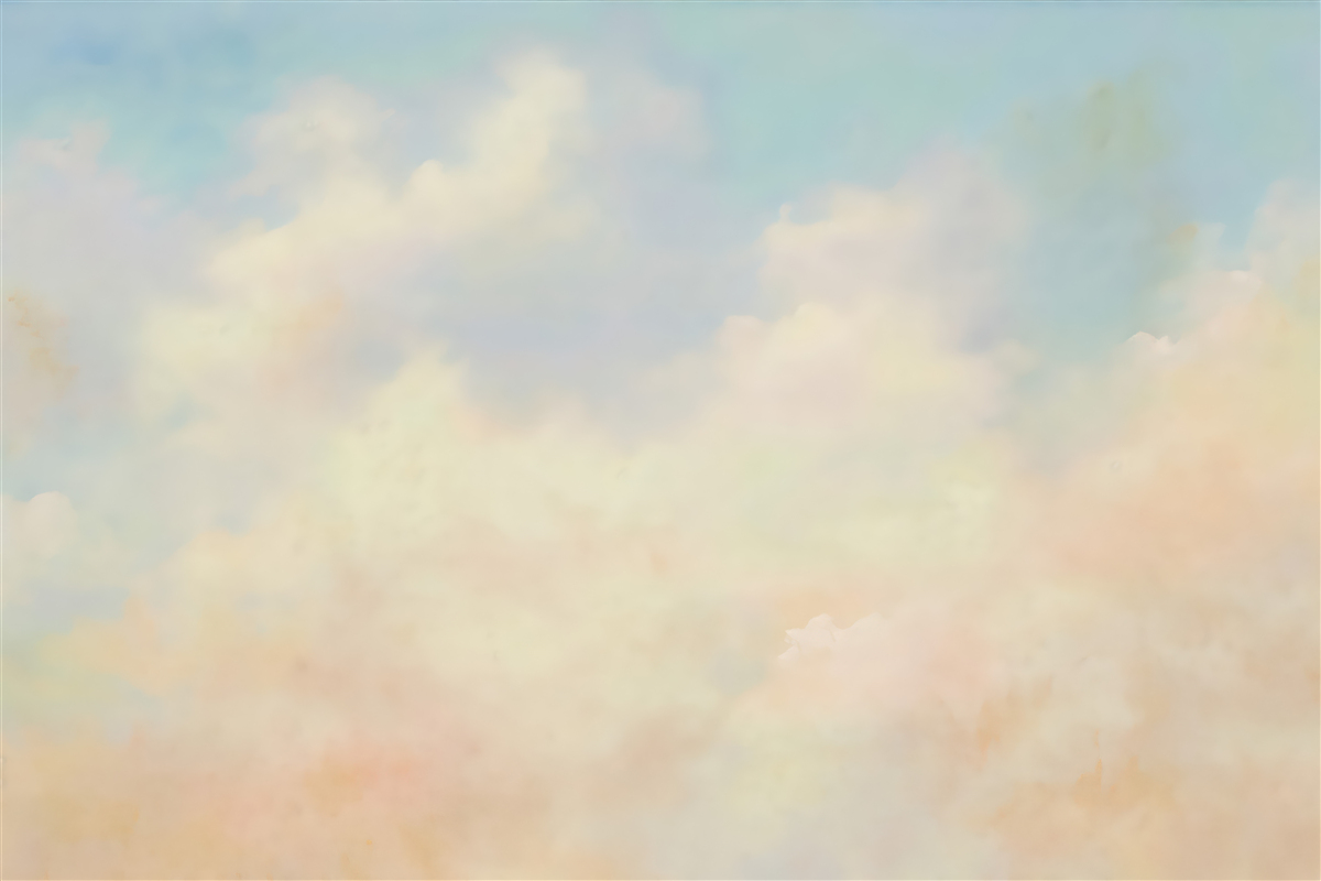 Fototapeta pastelowe chmury o świtowym blasku