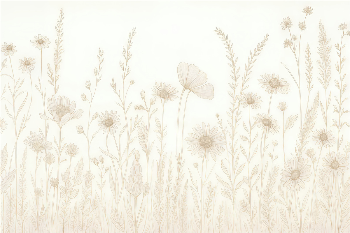 Fototapeta subtelna łąka w minimalistycznej kresce