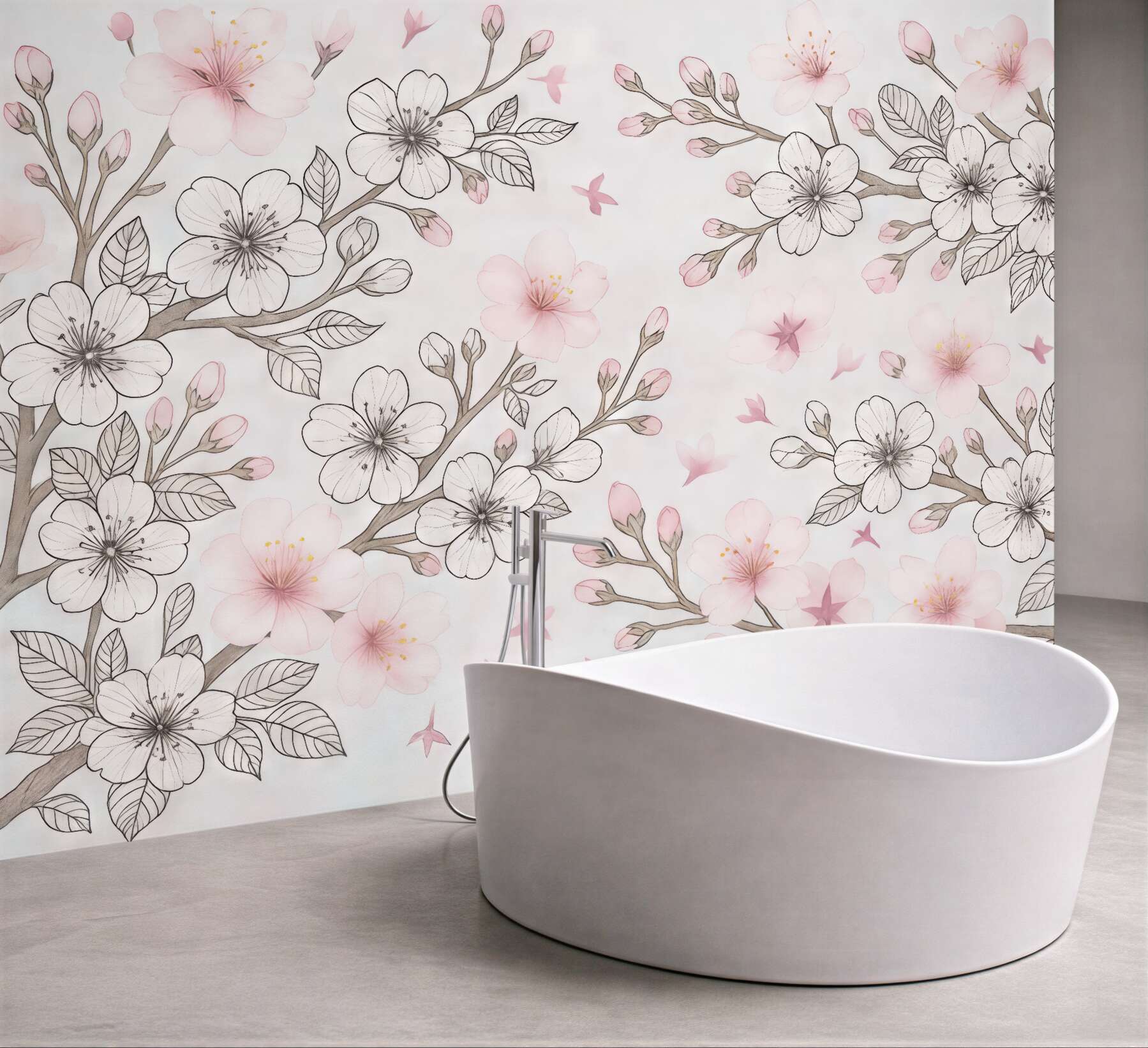 Fototapeta delikatne kwiaty wiśni w rozkwicie