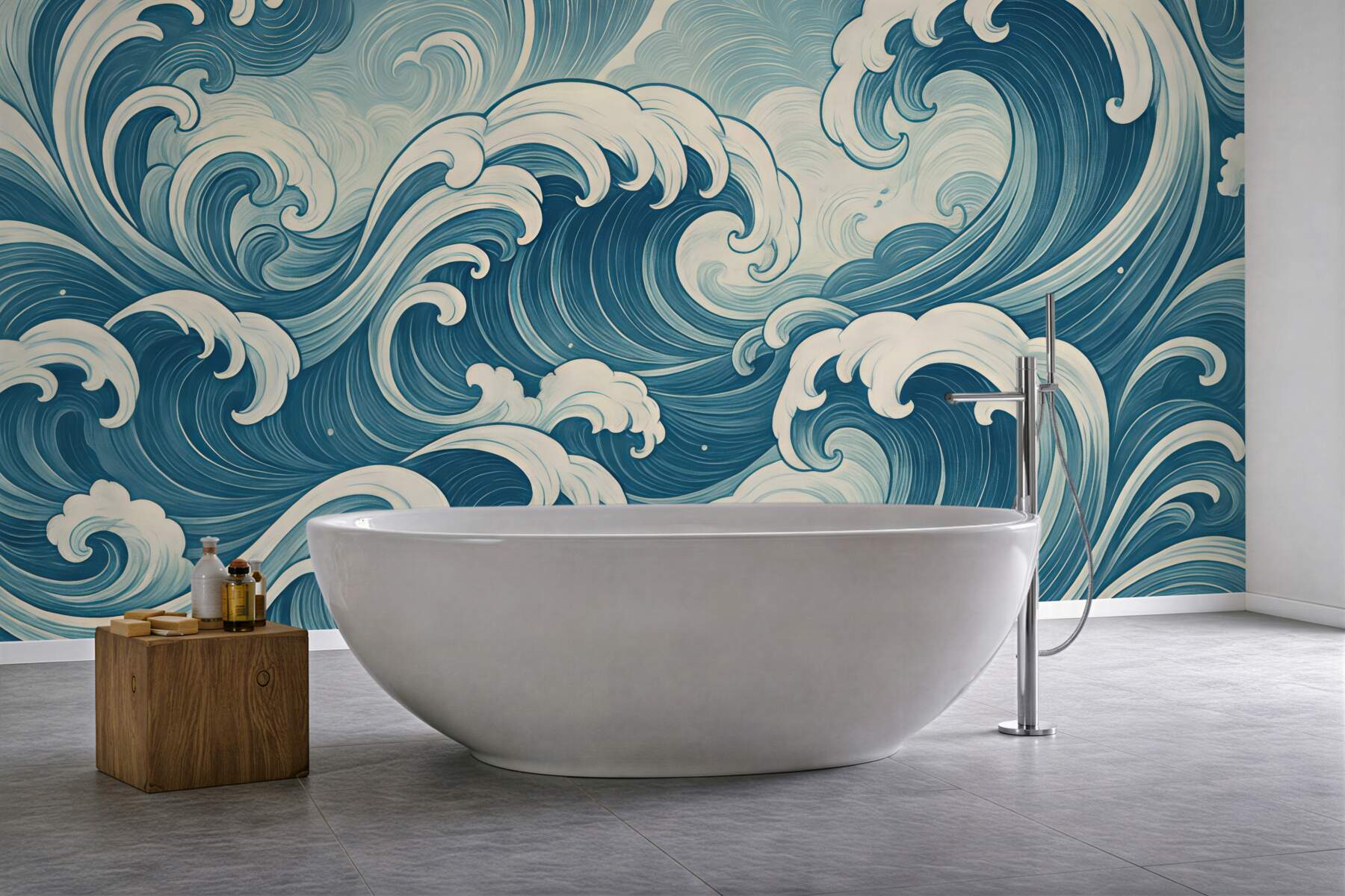 Fototapeta błękitne fale w artystycznym rytmie