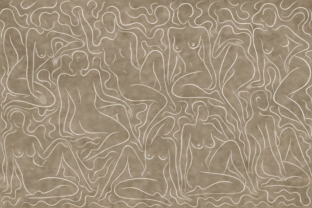 Fototapeta kobiece sylwetki w piaskowej abstrakcji