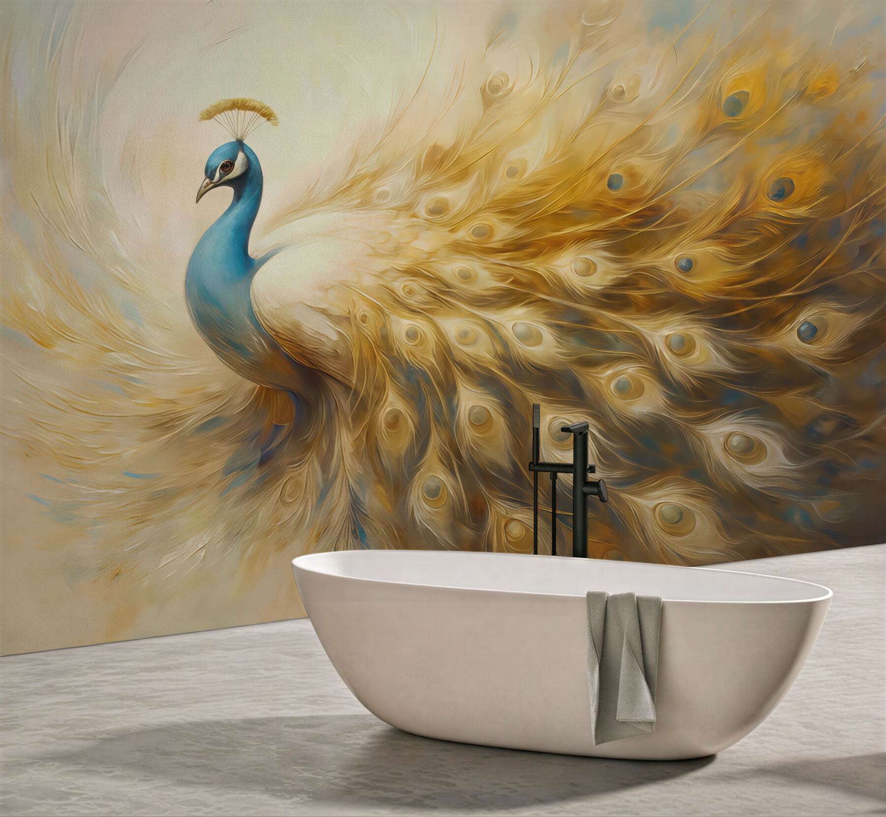 Fototapeta złoty paw w eterycznym blasku