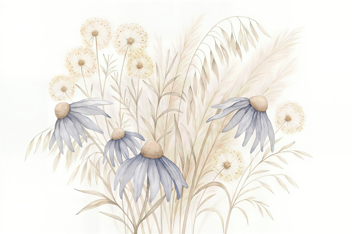 Fototapeta subtelne polne kwiaty w pastelach